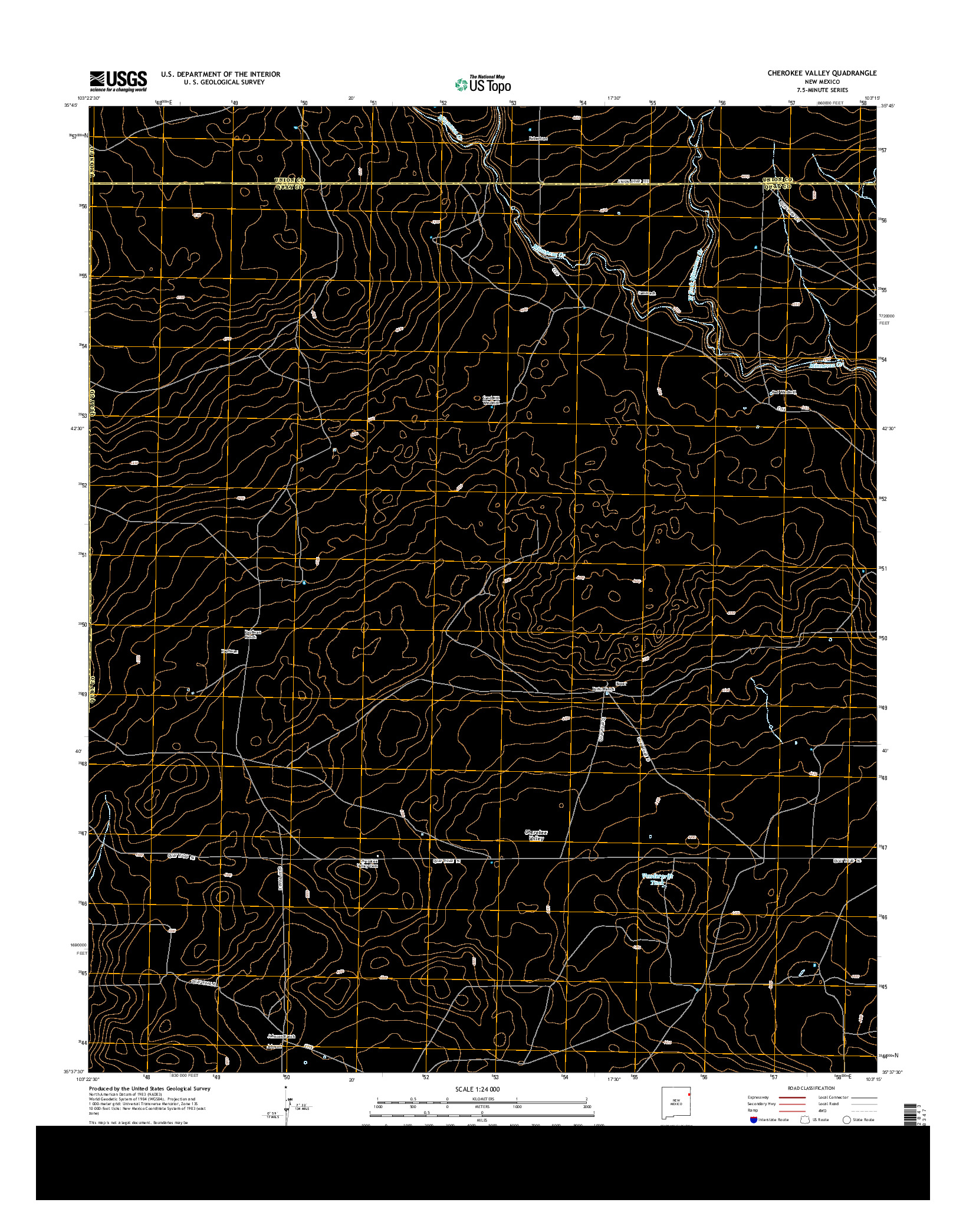 USGS US TOPO 7.5-MINUTE MAP FOR CHEROKEE VALLEY, NM 2013