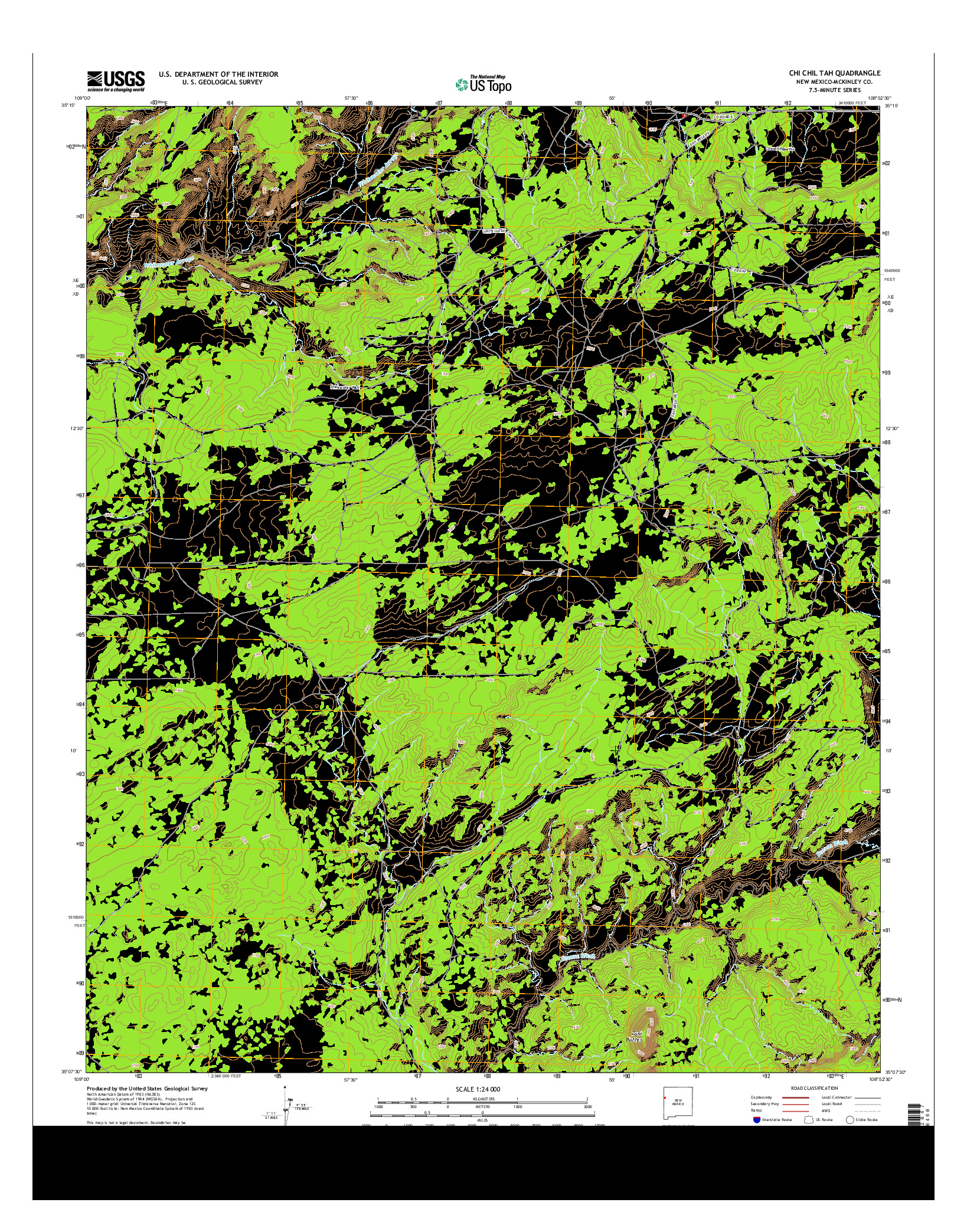 USGS US TOPO 7.5-MINUTE MAP FOR CHI CHIL TAH, NM 2013