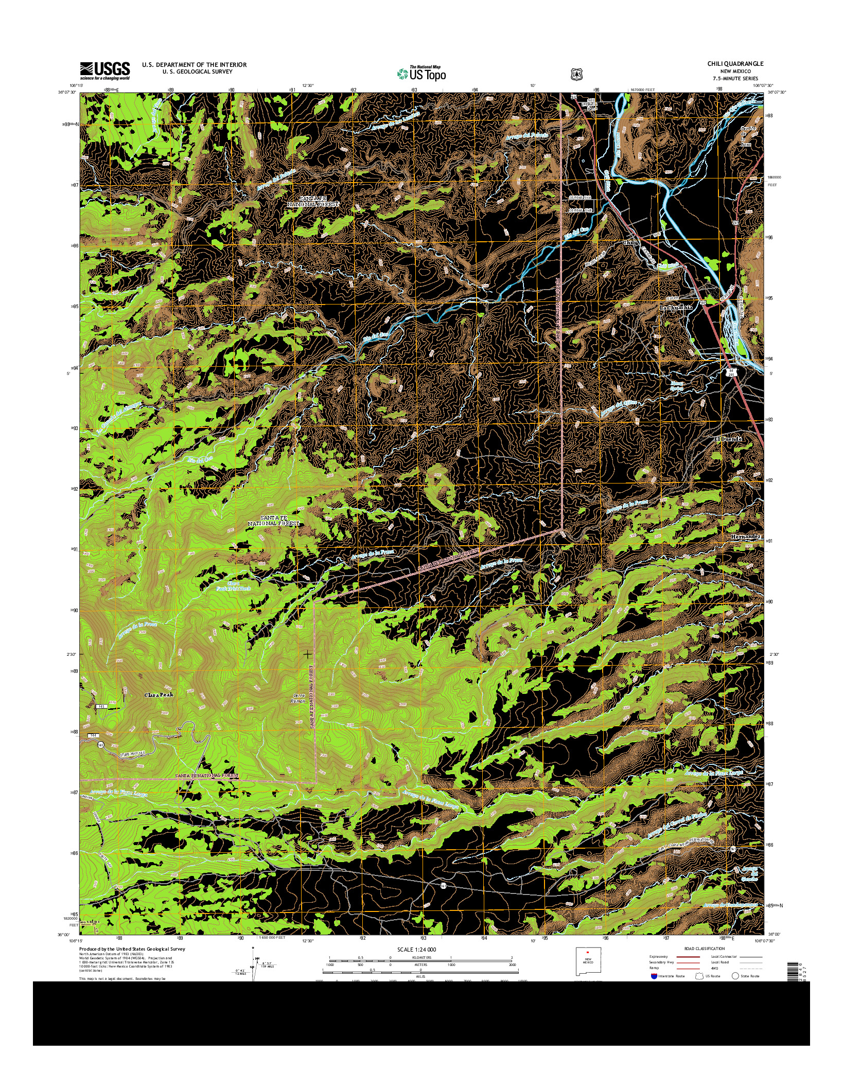 USGS US TOPO 7.5-MINUTE MAP FOR CHILI, NM 2013