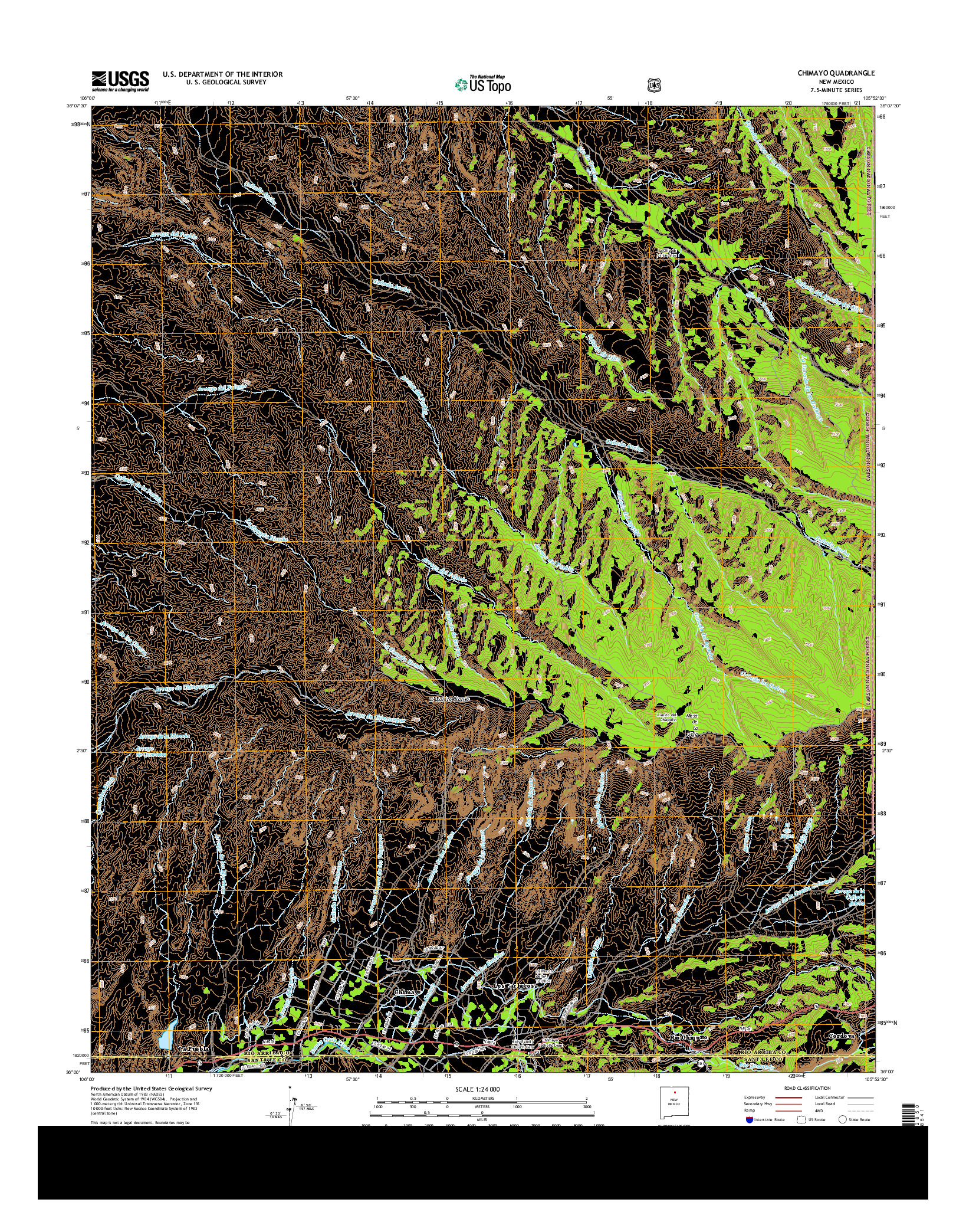 USGS US TOPO 7.5-MINUTE MAP FOR CHIMAYO, NM 2013