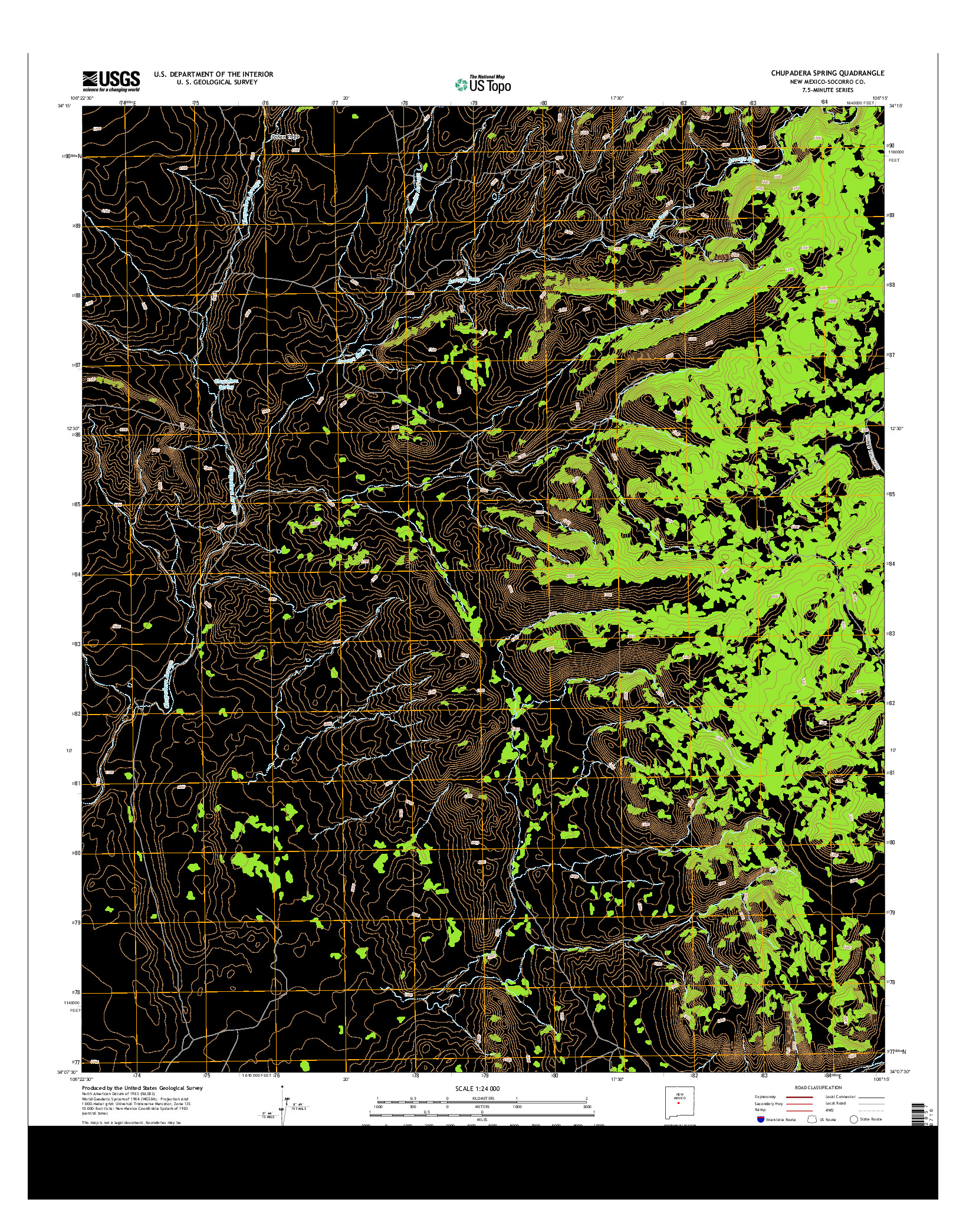 USGS US TOPO 7.5-MINUTE MAP FOR CHUPADERA SPRING, NM 2013