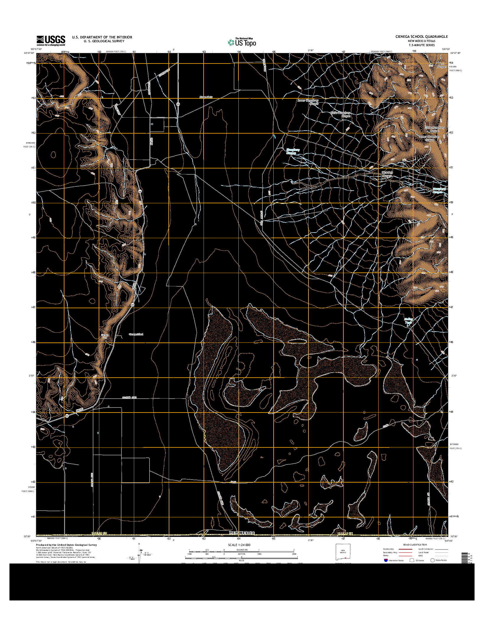 USGS US TOPO 7.5-MINUTE MAP FOR CIENEGA SCHOOL, NM-TX 2013