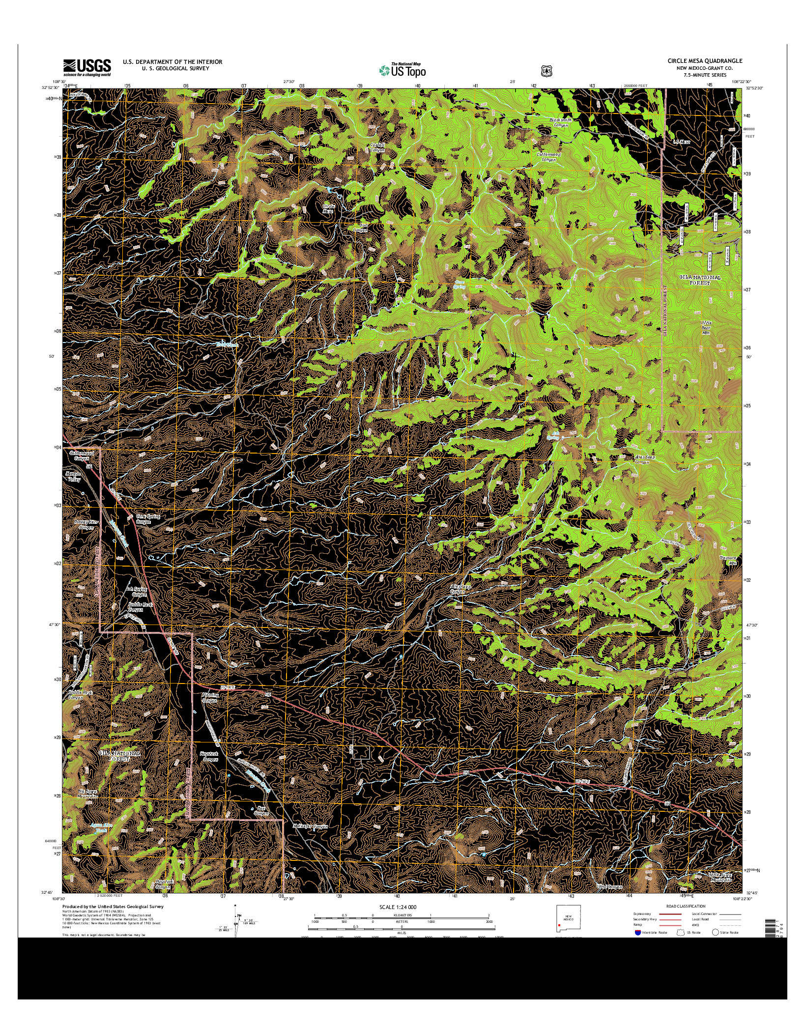 USGS US TOPO 7.5-MINUTE MAP FOR CIRCLE MESA, NM 2013