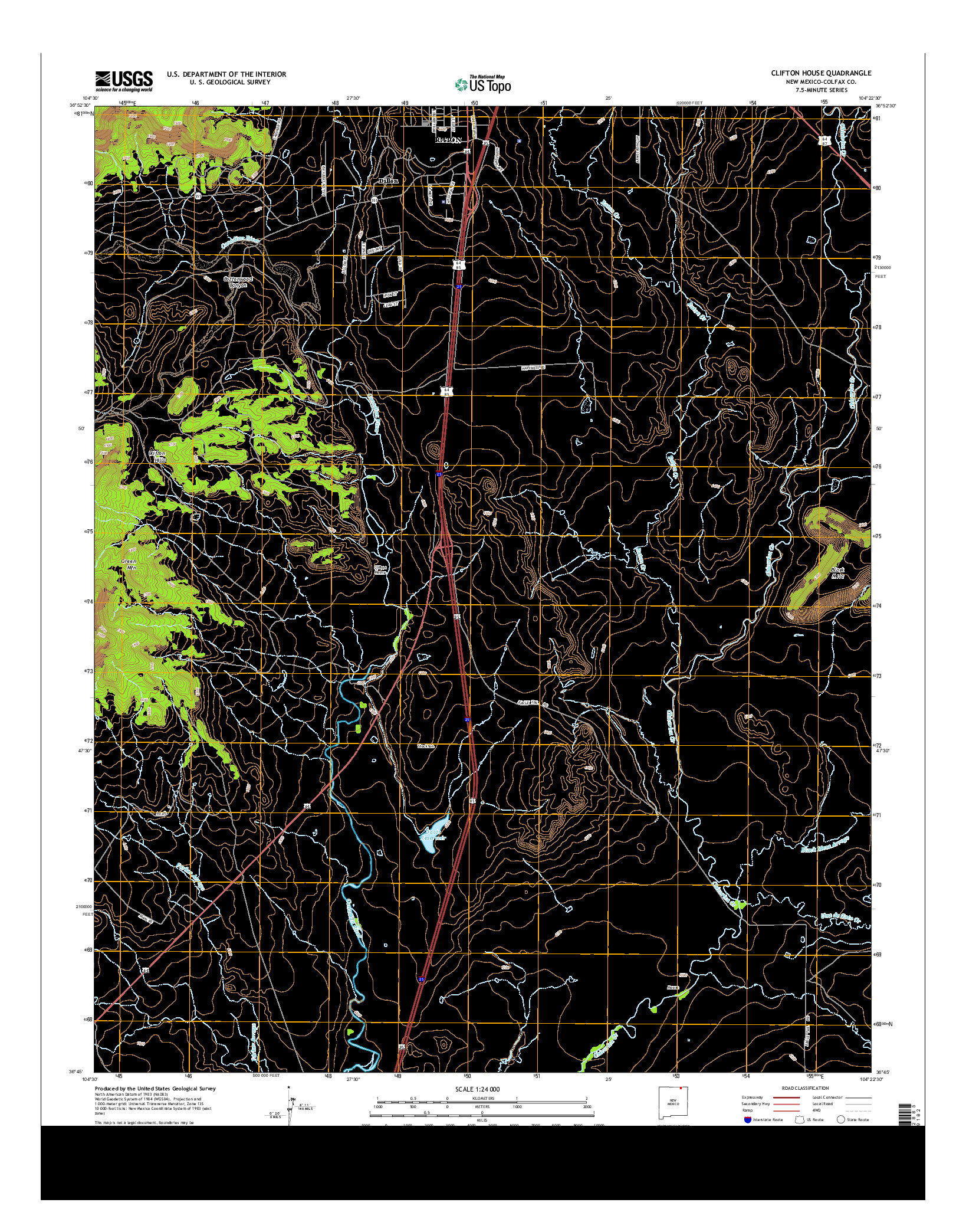 USGS US TOPO 7.5-MINUTE MAP FOR CLIFTON HOUSE, NM 2013