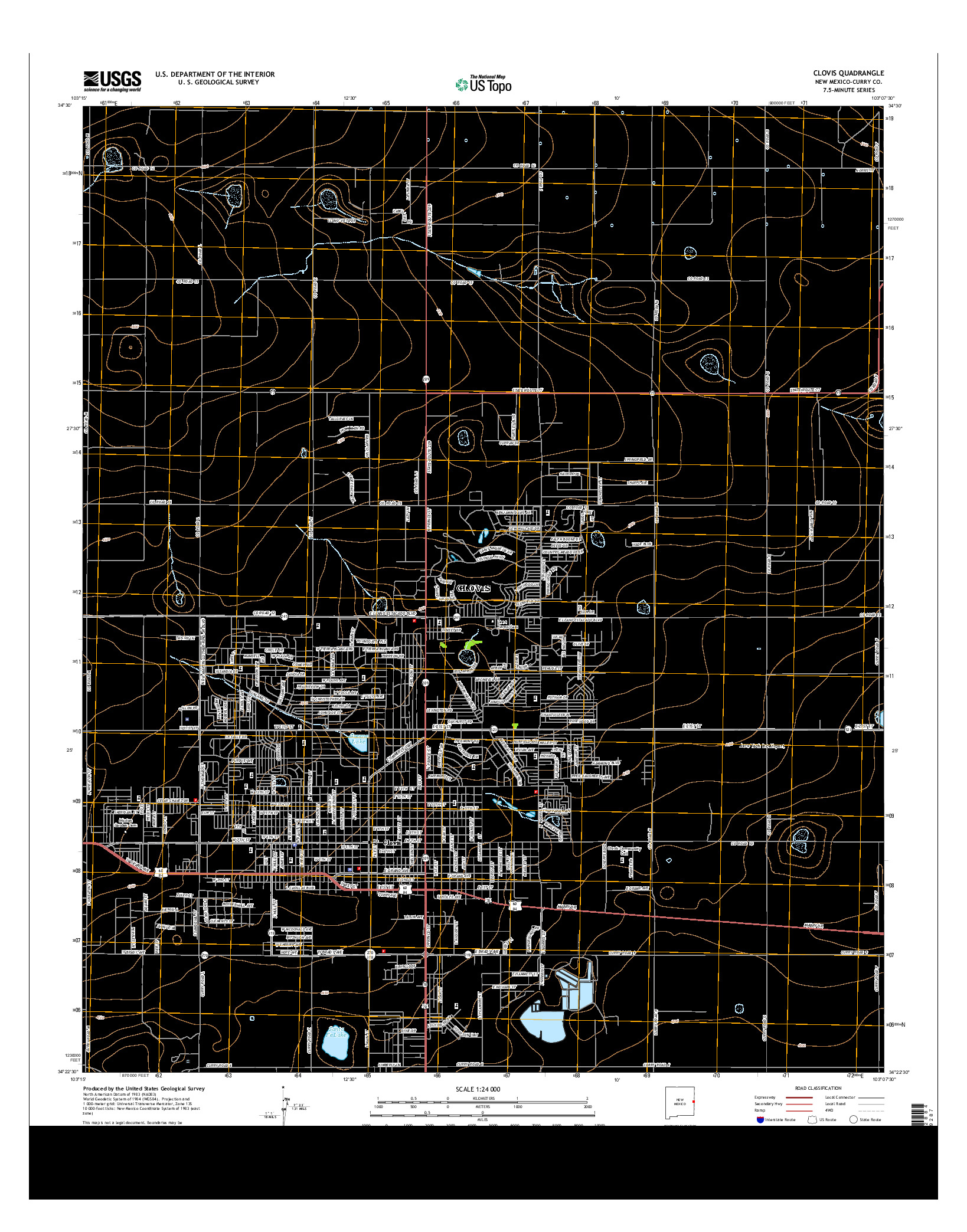 USGS US TOPO 7.5-MINUTE MAP FOR CLOVIS, NM 2013