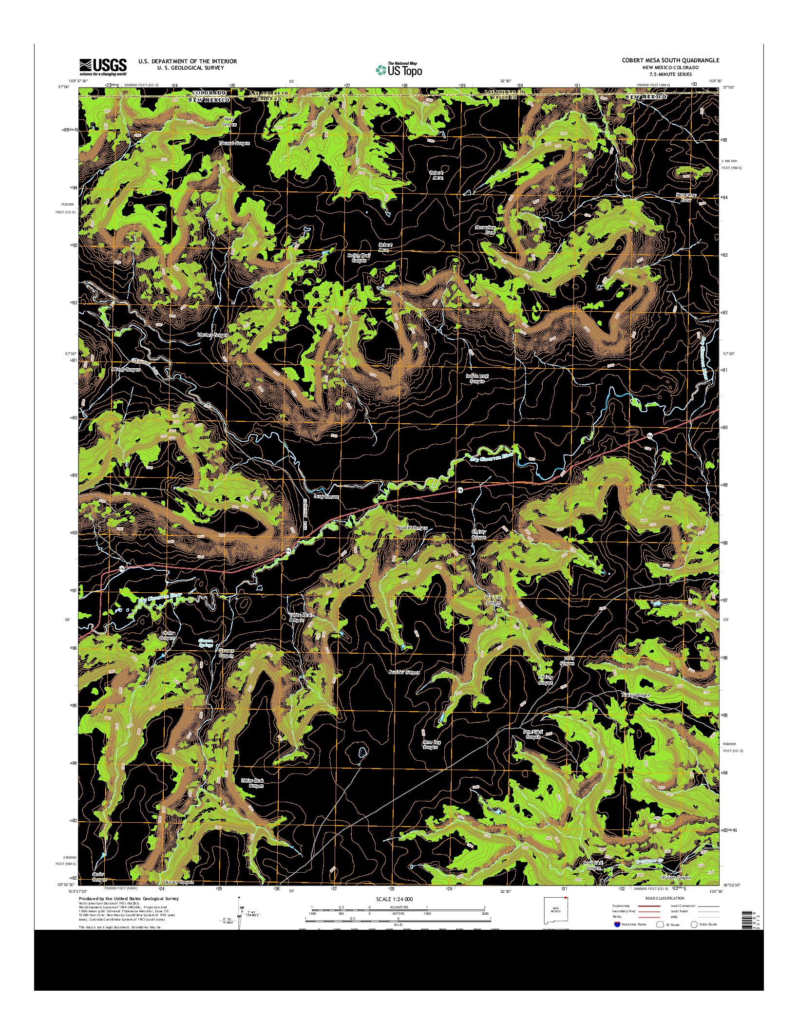 USGS US TOPO 7.5-MINUTE MAP FOR COBERT MESA SOUTH, NM-CO 2013