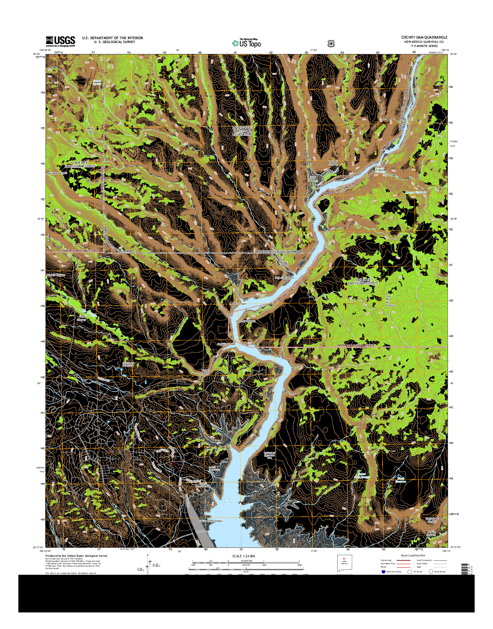 USGS US TOPO 7.5-MINUTE MAP FOR COCHITI DAM, NM 2013