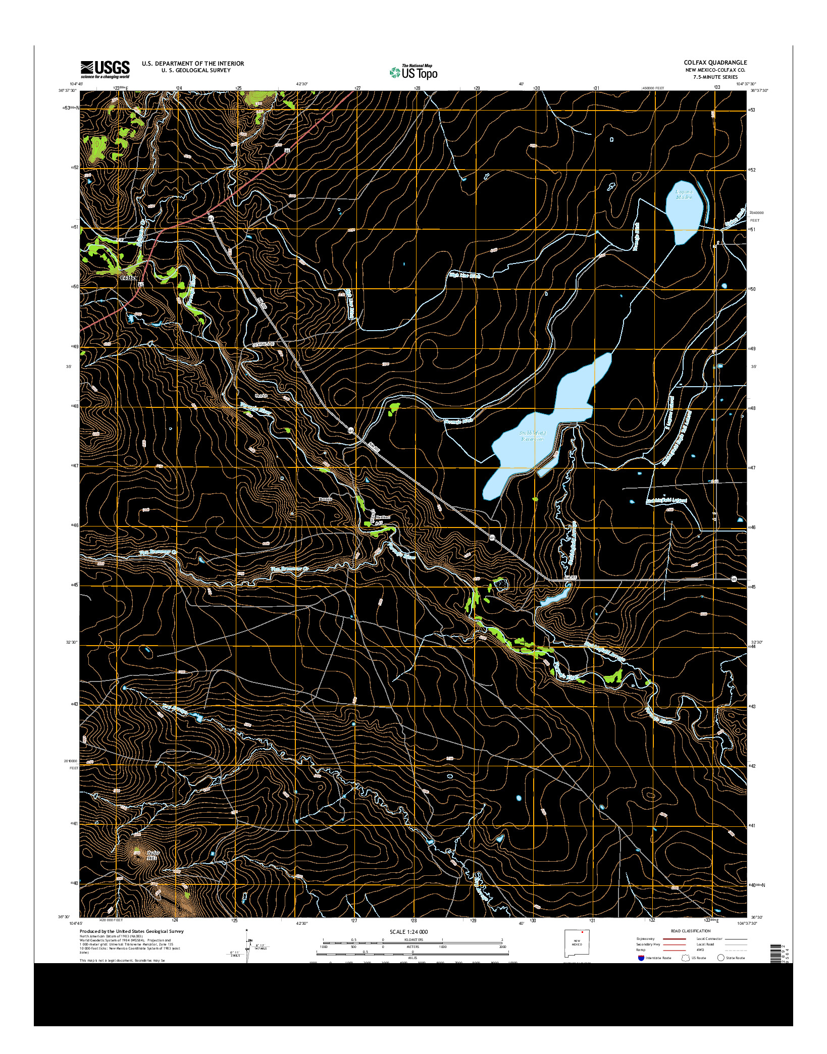 USGS US TOPO 7.5-MINUTE MAP FOR COLFAX, NM 2013