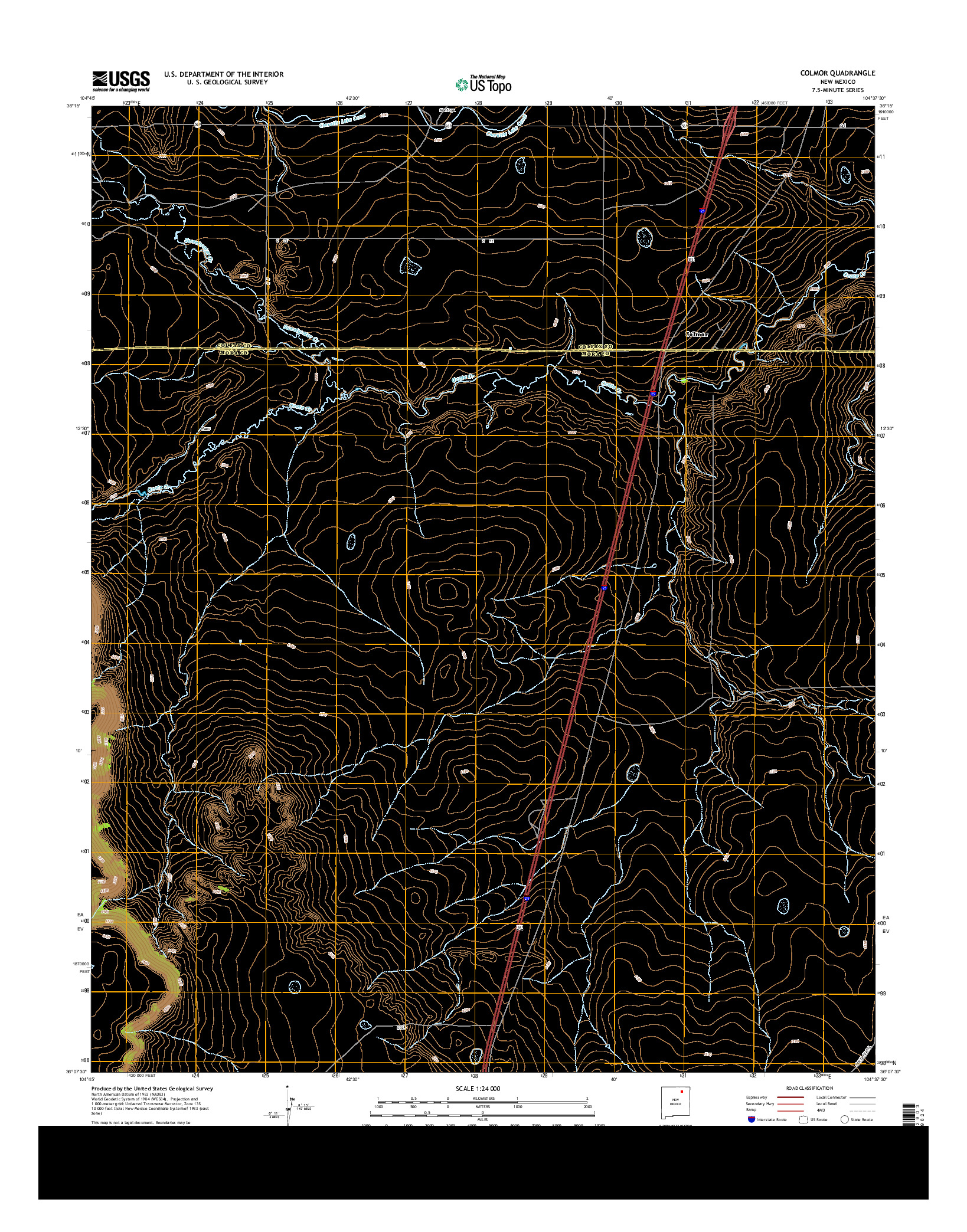 USGS US TOPO 7.5-MINUTE MAP FOR COLMOR, NM 2013