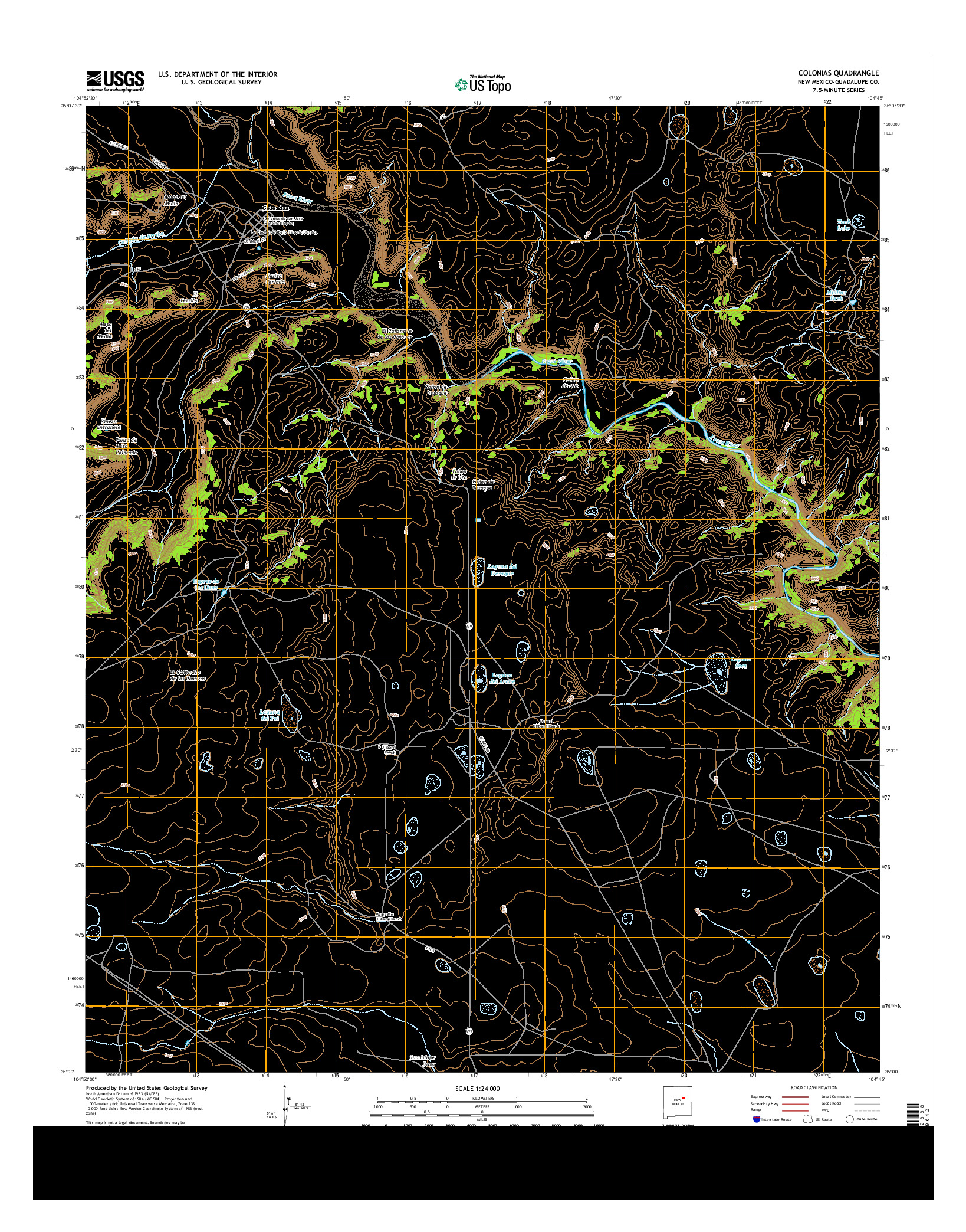 USGS US TOPO 7.5-MINUTE MAP FOR COLONIAS, NM 2013