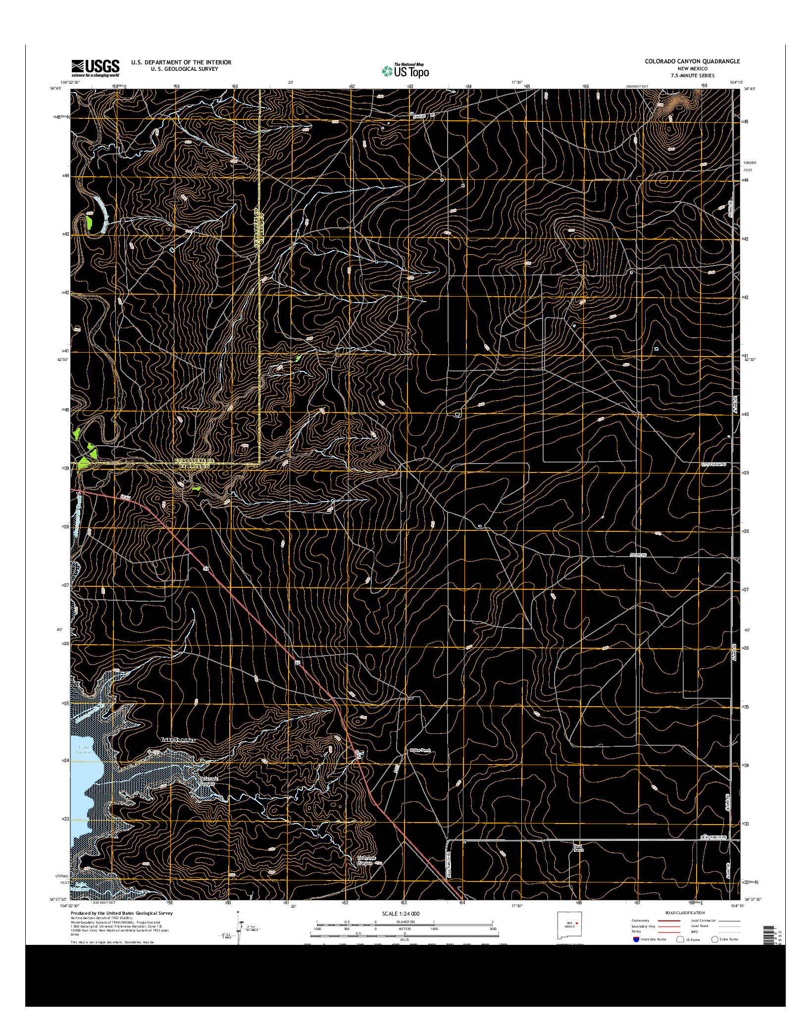 USGS US TOPO 7.5-MINUTE MAP FOR COLORADO CANYON, NM 2013