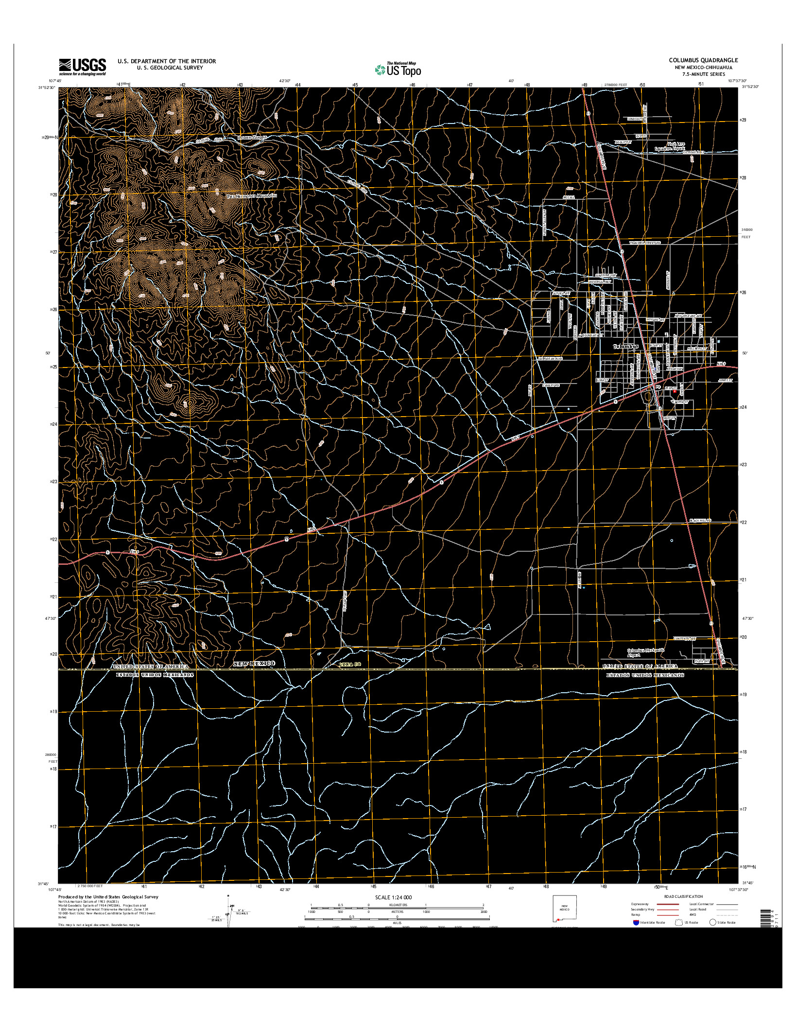 USGS US TOPO 7.5-MINUTE MAP FOR COLUMBUS, NM-CHH 2013