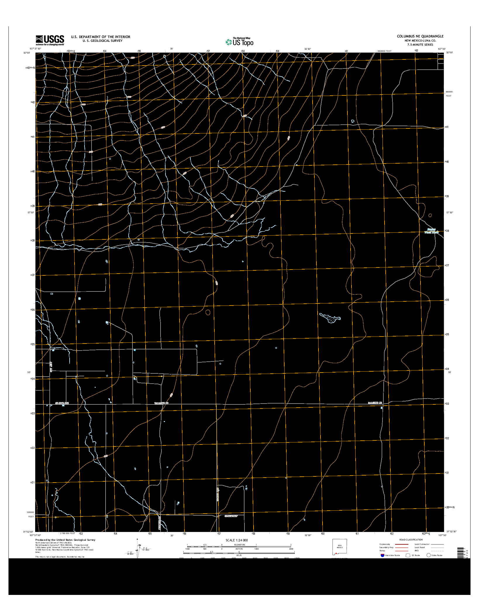 USGS US TOPO 7.5-MINUTE MAP FOR COLUMBUS NE, NM 2013