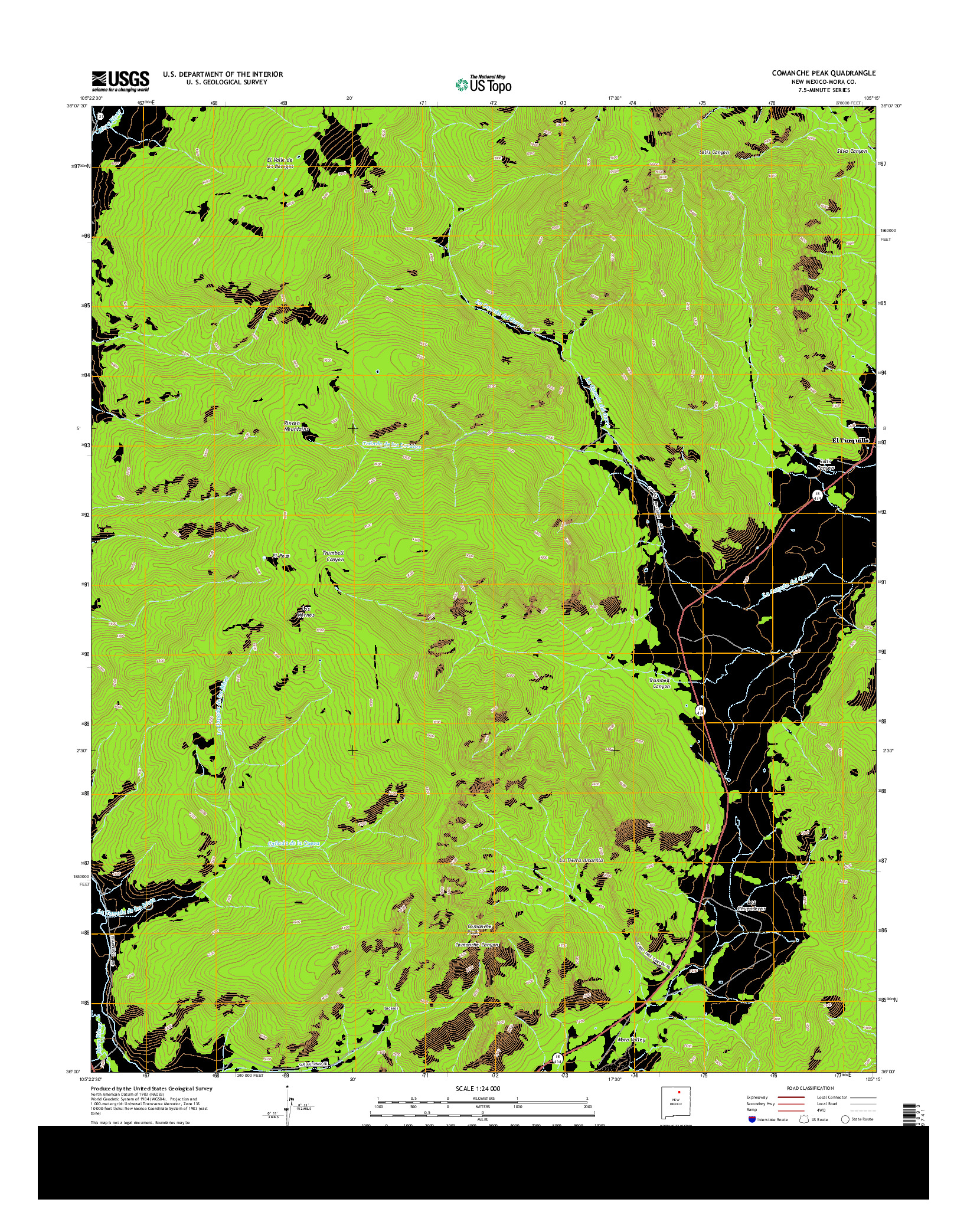 USGS US TOPO 7.5-MINUTE MAP FOR COMANCHE PEAK, NM 2013
