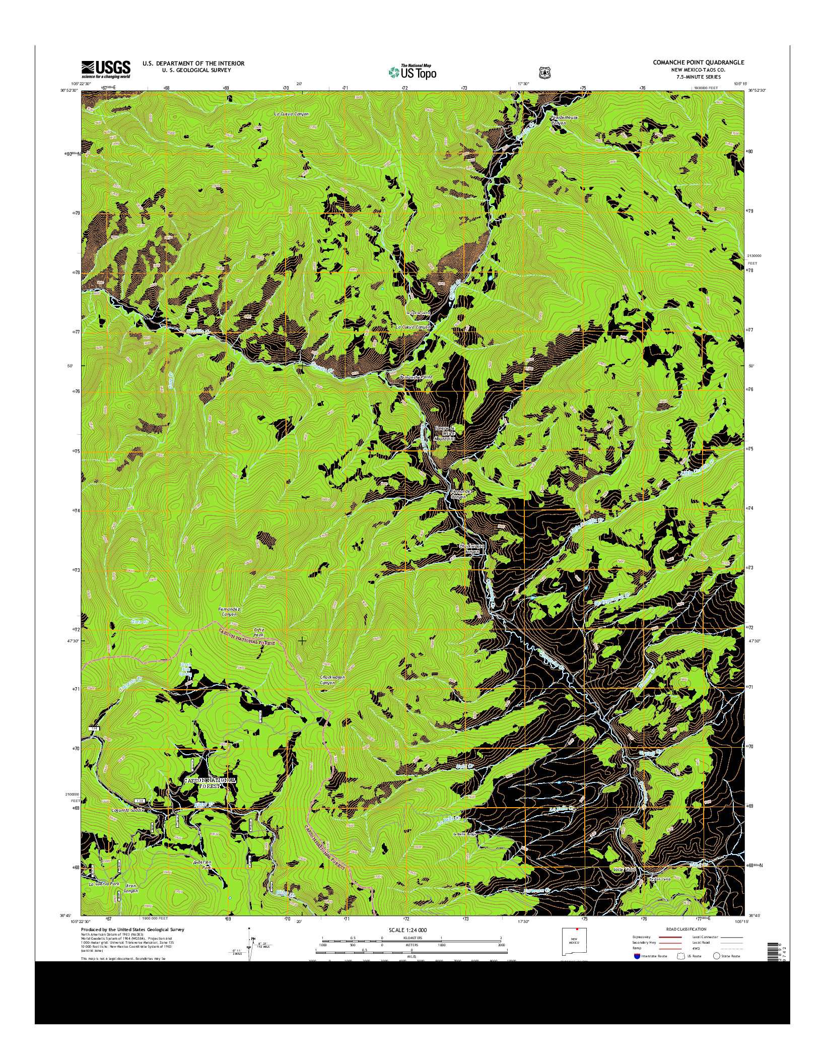 USGS US TOPO 7.5-MINUTE MAP FOR COMANCHE POINT, NM 2013