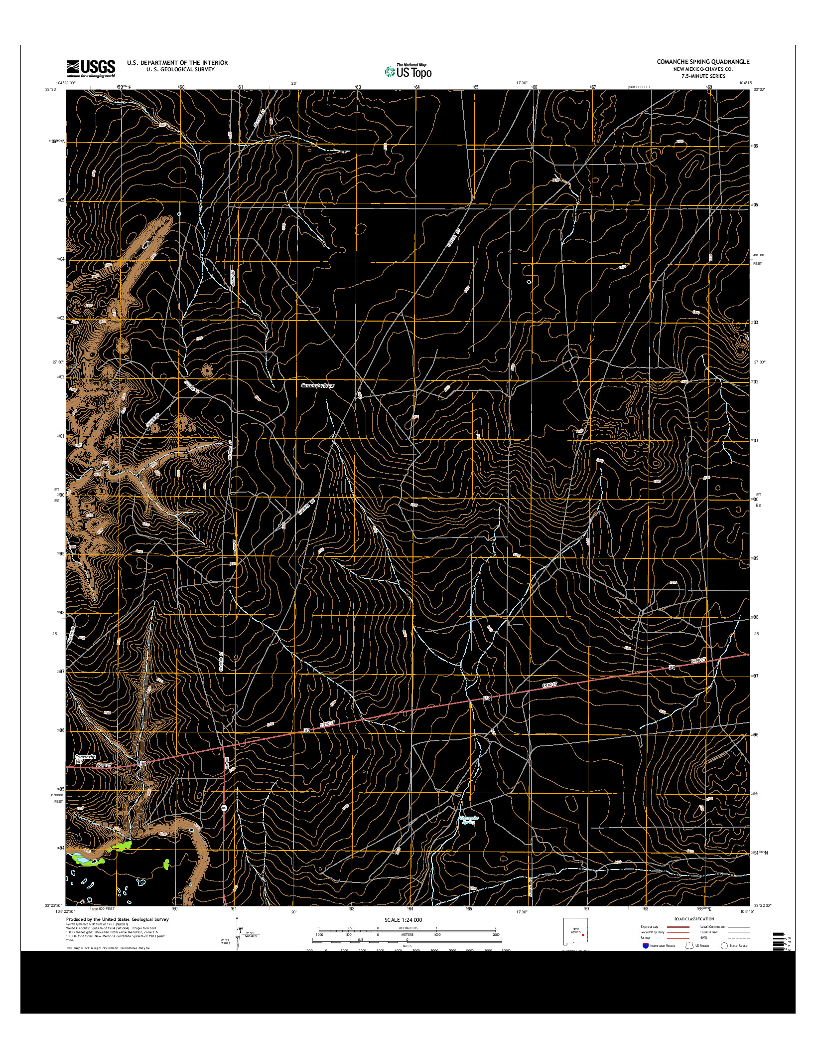 USGS US TOPO 7.5-MINUTE MAP FOR COMANCHE SPRING, NM 2013