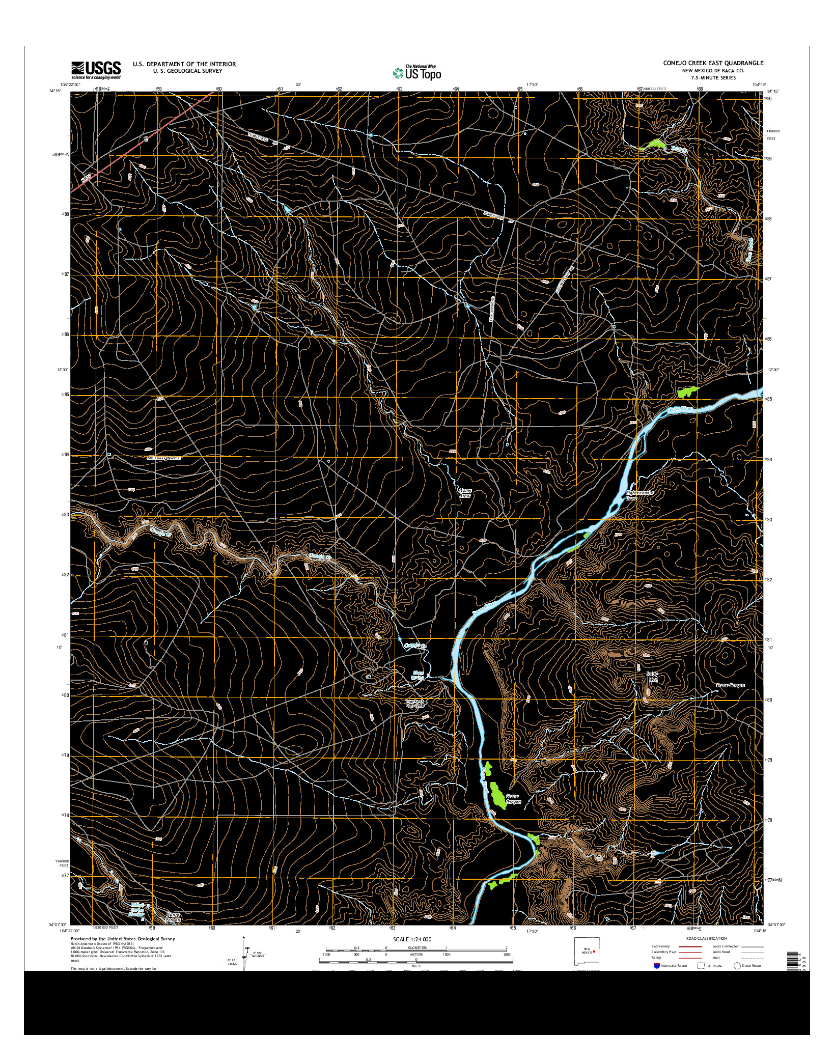 USGS US TOPO 7.5-MINUTE MAP FOR CONEJO CREEK EAST, NM 2013