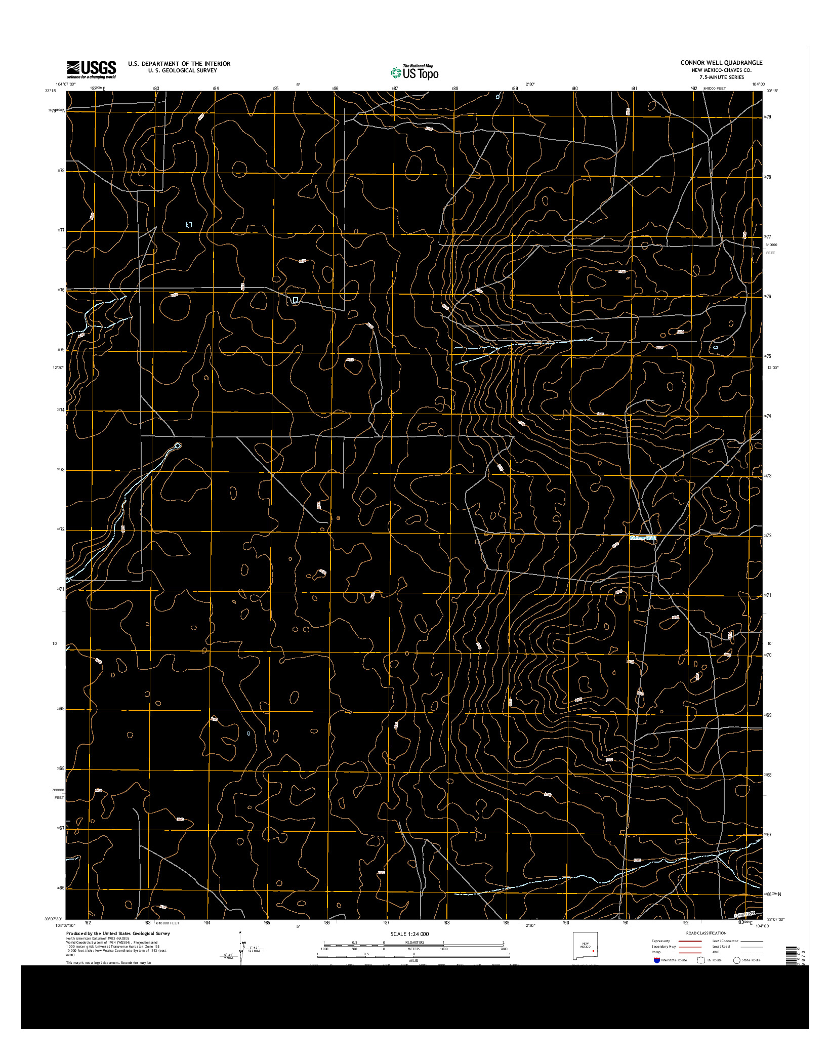 USGS US TOPO 7.5-MINUTE MAP FOR CONNOR WELL, NM 2013