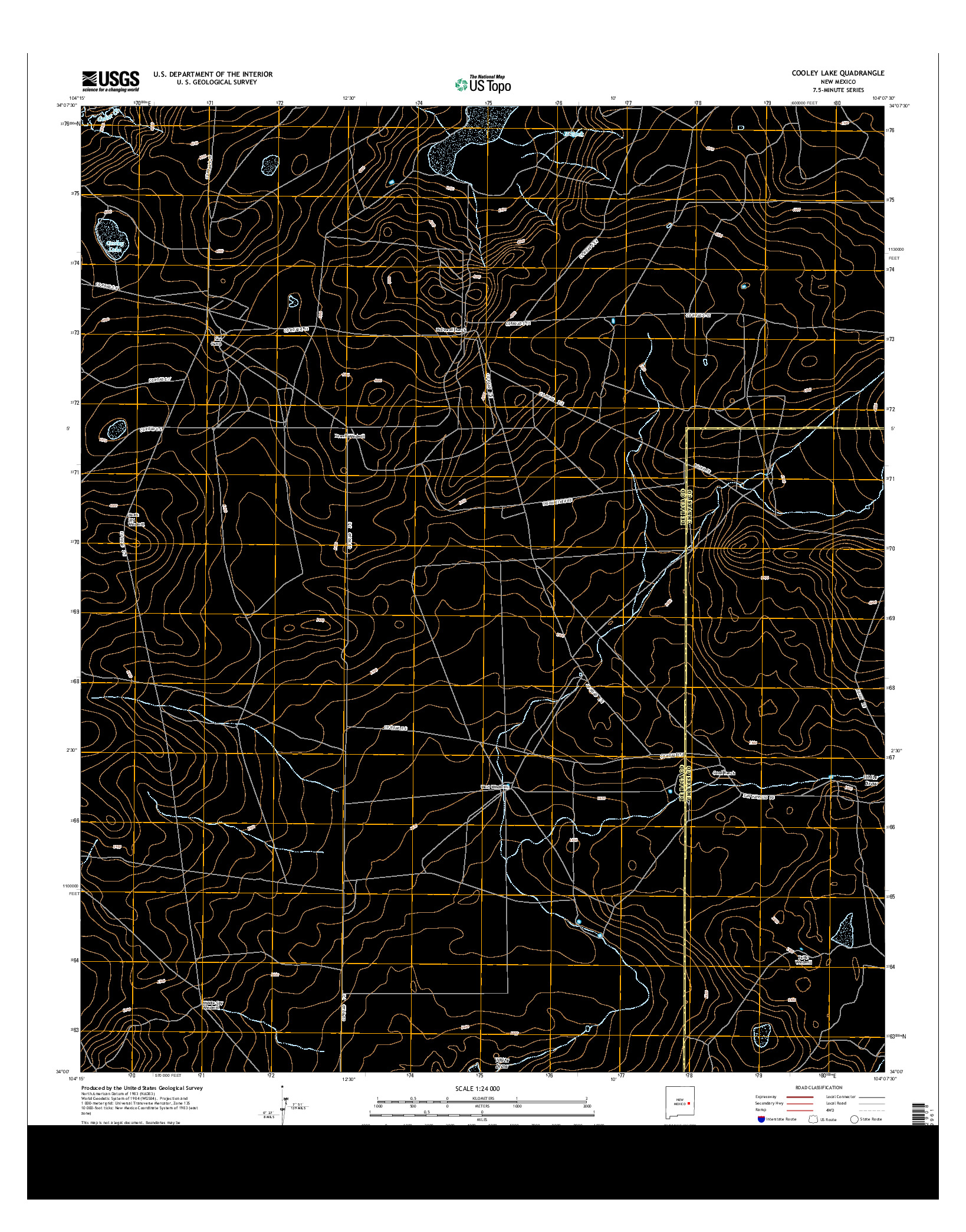 USGS US TOPO 7.5-MINUTE MAP FOR COOLEY LAKE, NM 2013