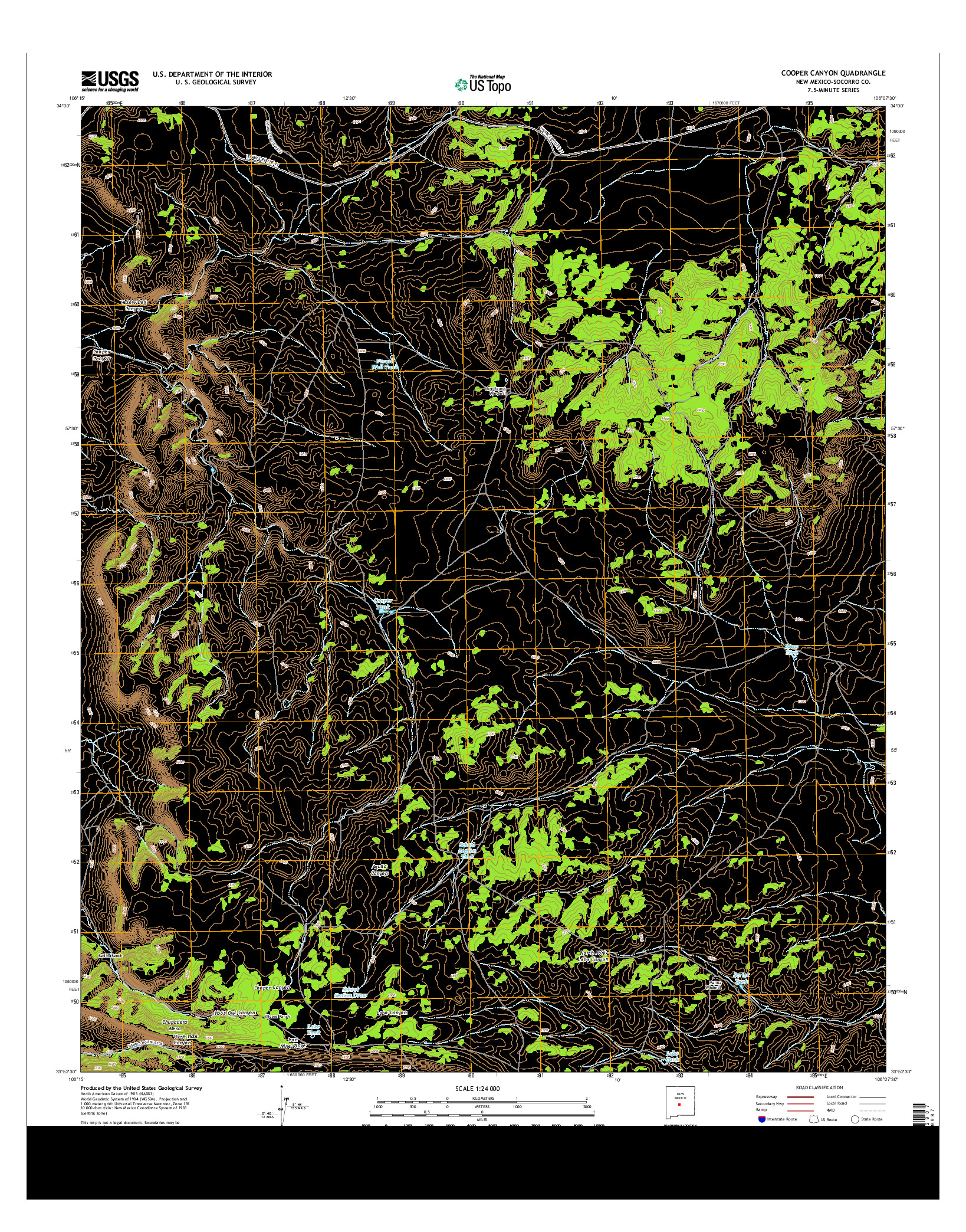 USGS US TOPO 7.5-MINUTE MAP FOR COOPER CANYON, NM 2013