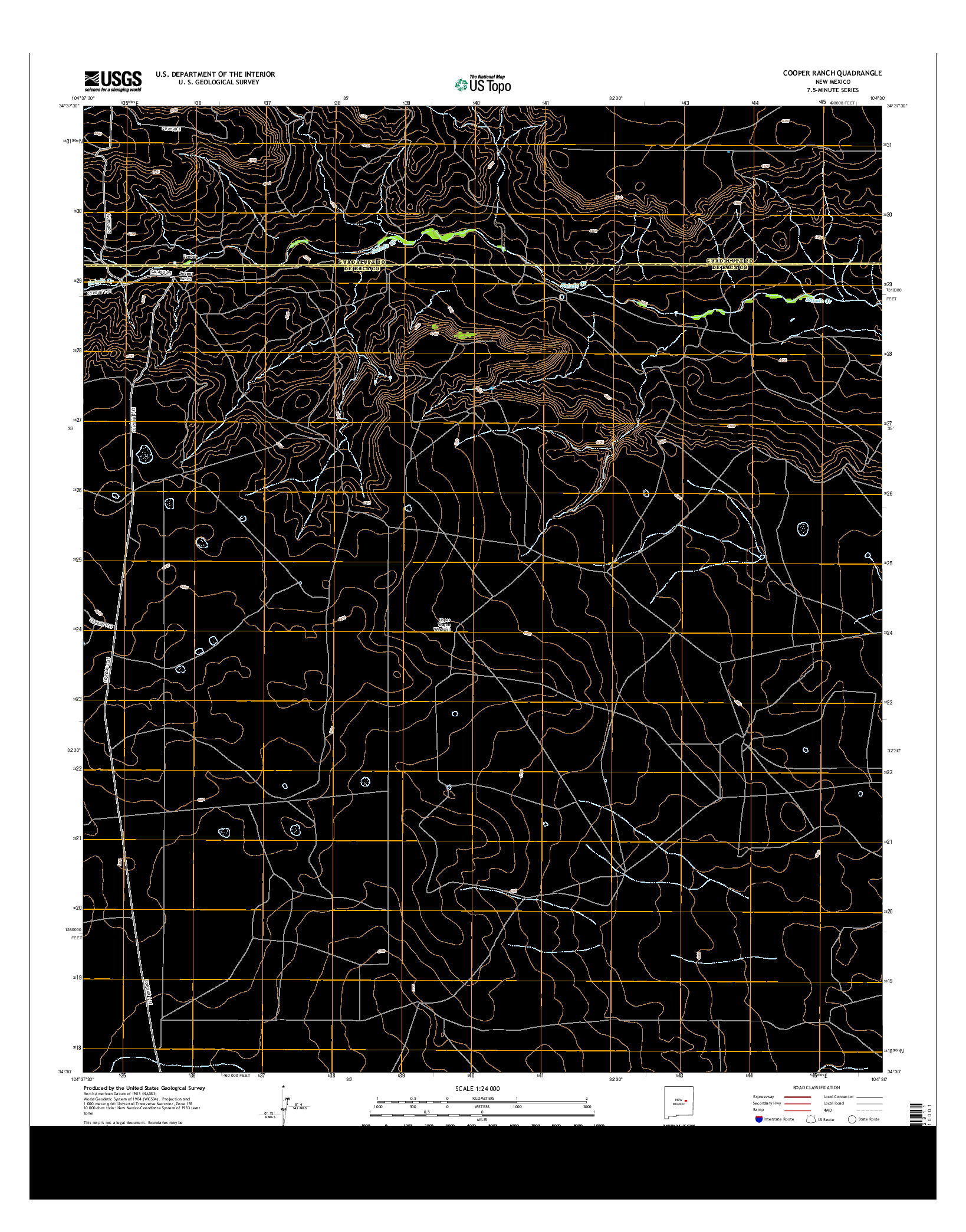 USGS US TOPO 7.5-MINUTE MAP FOR COOPER RANCH, NM 2013