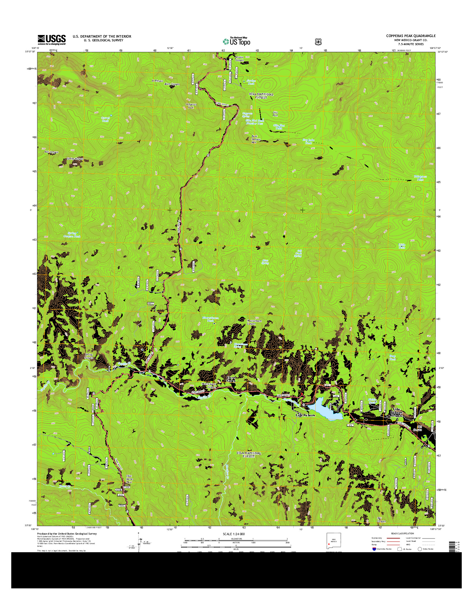 USGS US TOPO 7.5-MINUTE MAP FOR COPPERAS PEAK, NM 2013