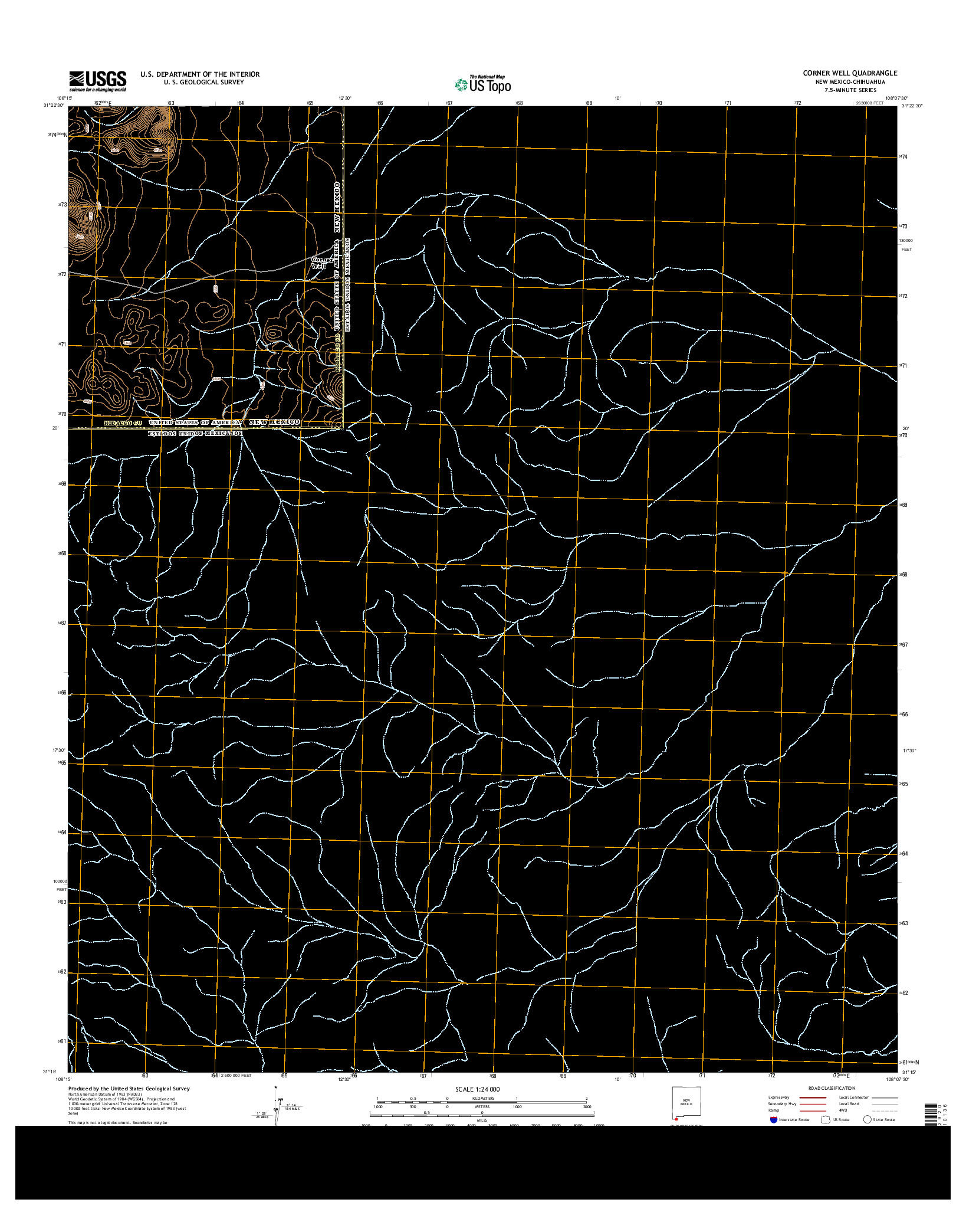 USGS US TOPO 7.5-MINUTE MAP FOR CORNER WELL, NM-CHH 2013