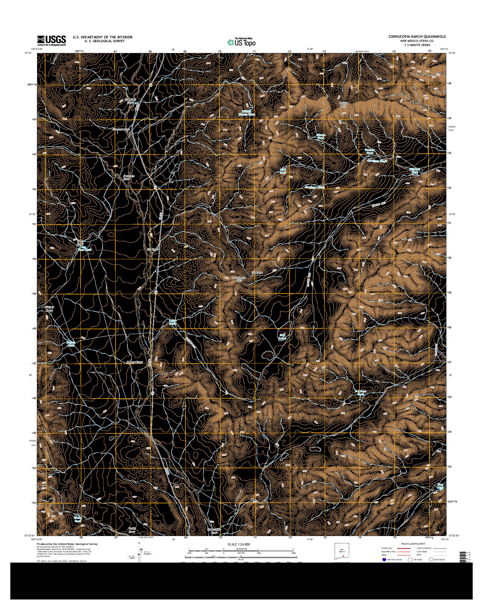 USGS US TOPO 7.5-MINUTE MAP FOR CORNUCOPIA RANCH, NM 2013