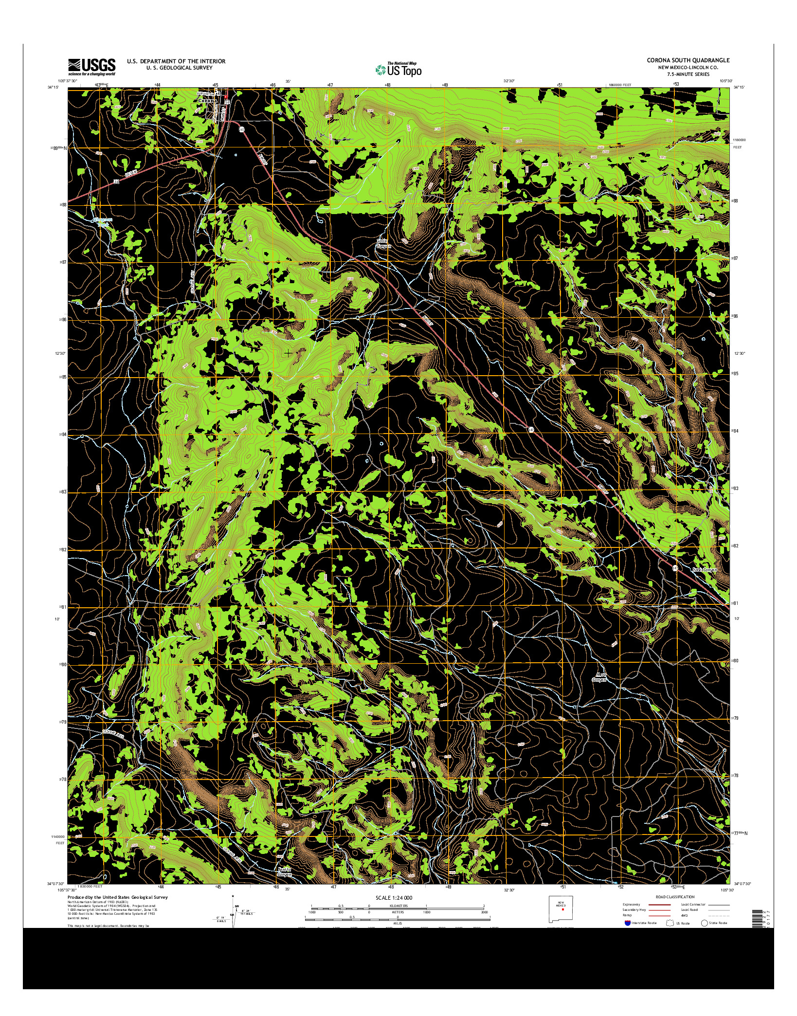 USGS US TOPO 7.5-MINUTE MAP FOR CORONA SOUTH, NM 2013