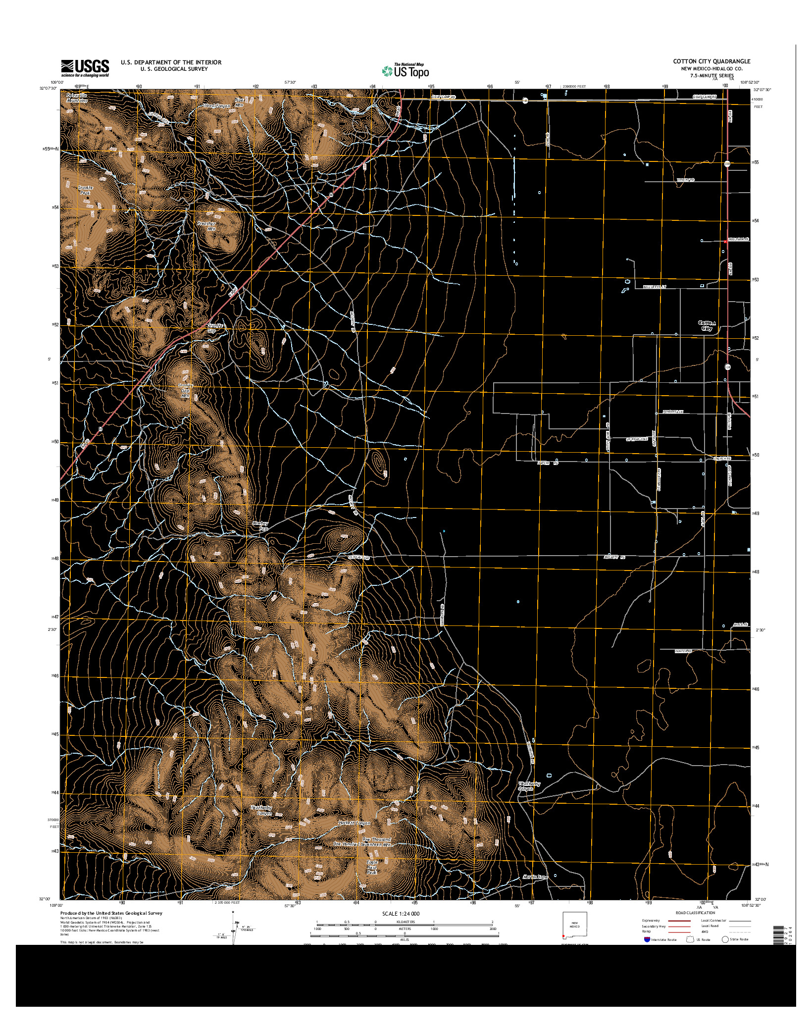 USGS US TOPO 7.5-MINUTE MAP FOR COTTON CITY, NM 2013