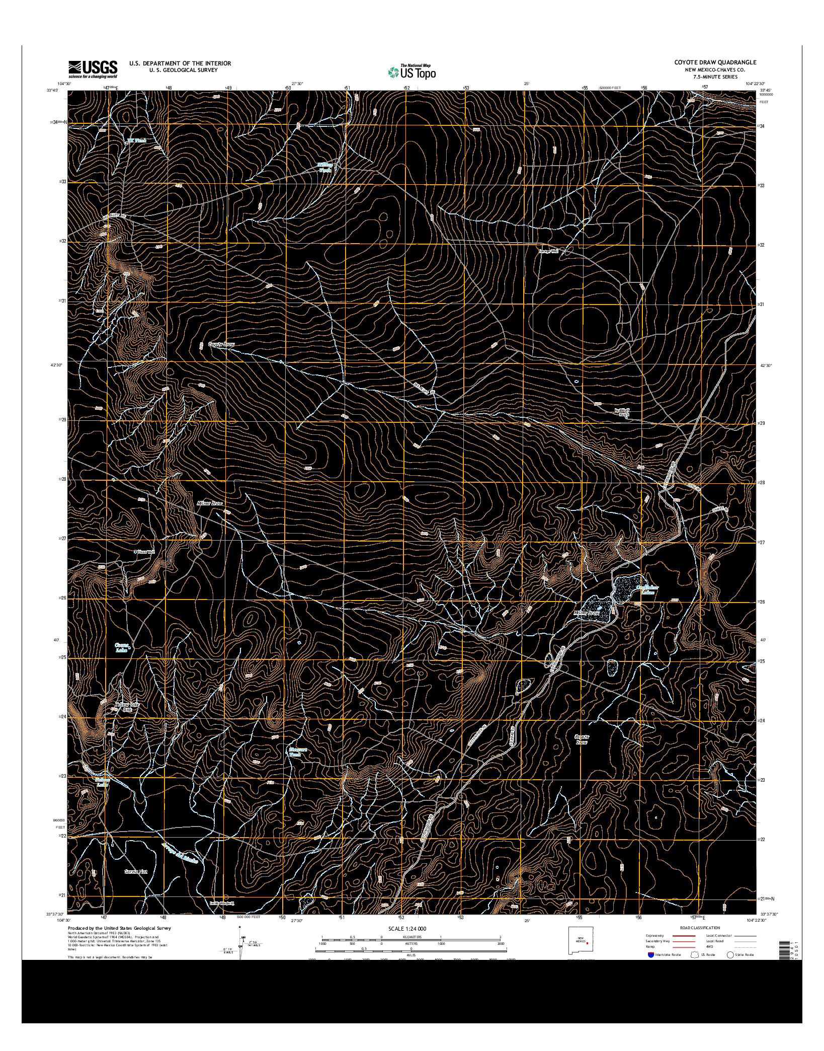 USGS US TOPO 7.5-MINUTE MAP FOR COYOTE DRAW, NM 2013