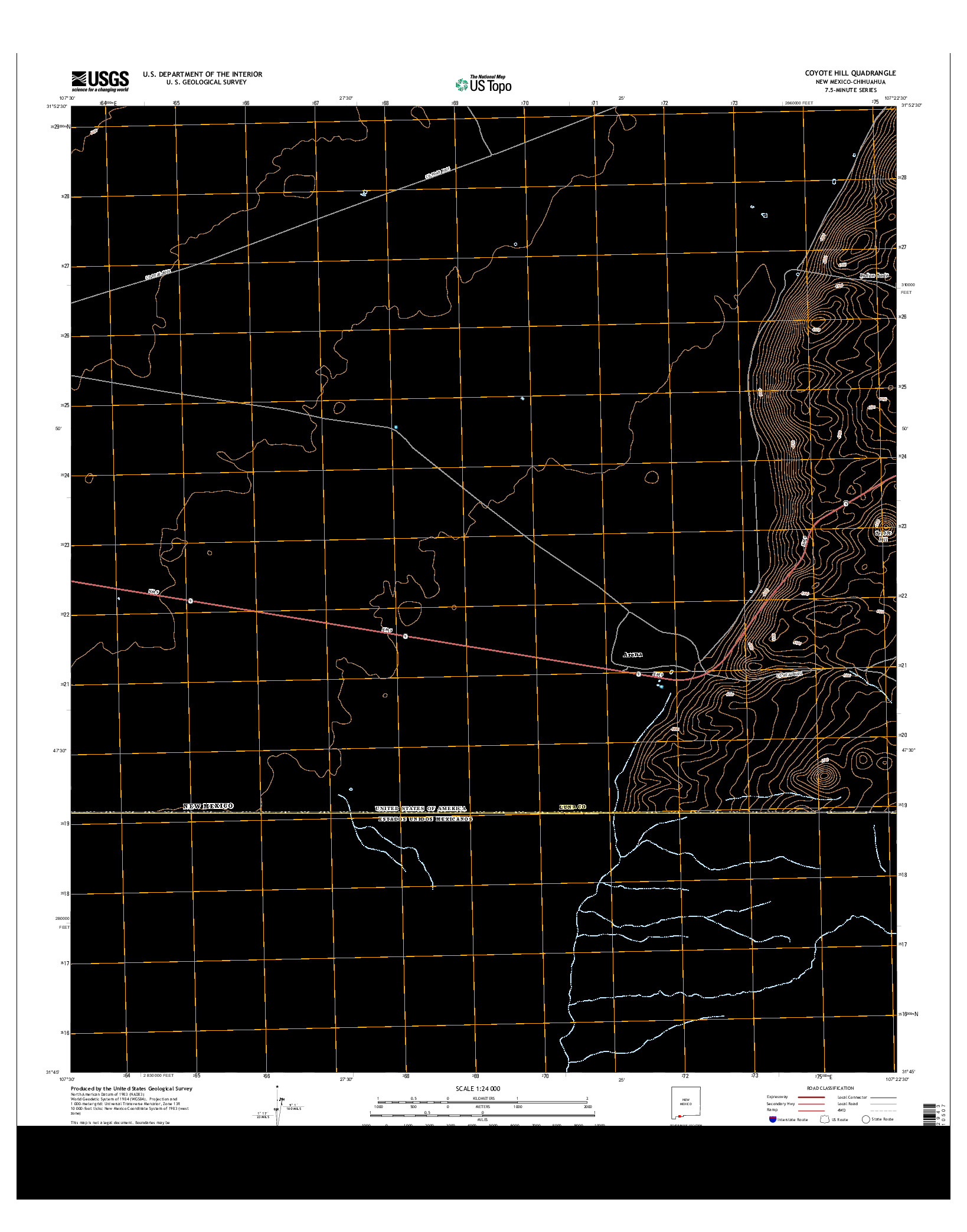 USGS US TOPO 7.5-MINUTE MAP FOR COYOTE HILL, NM-CHH 2013