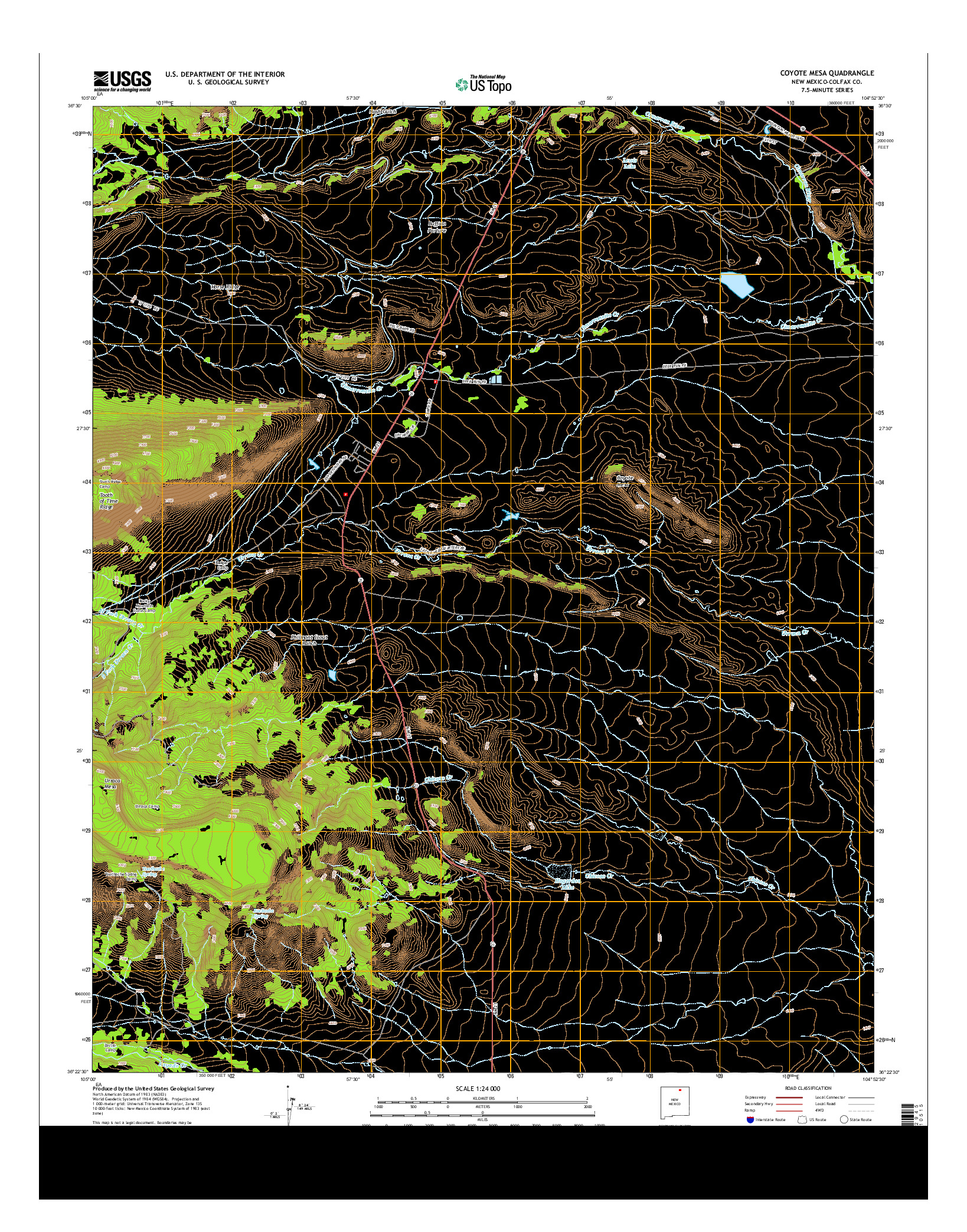 USGS US TOPO 7.5-MINUTE MAP FOR COYOTE MESA, NM 2013