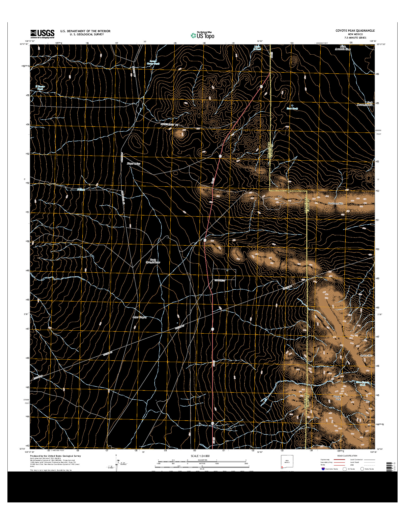 USGS US TOPO 7.5-MINUTE MAP FOR COYOTE PEAK, NM 2013