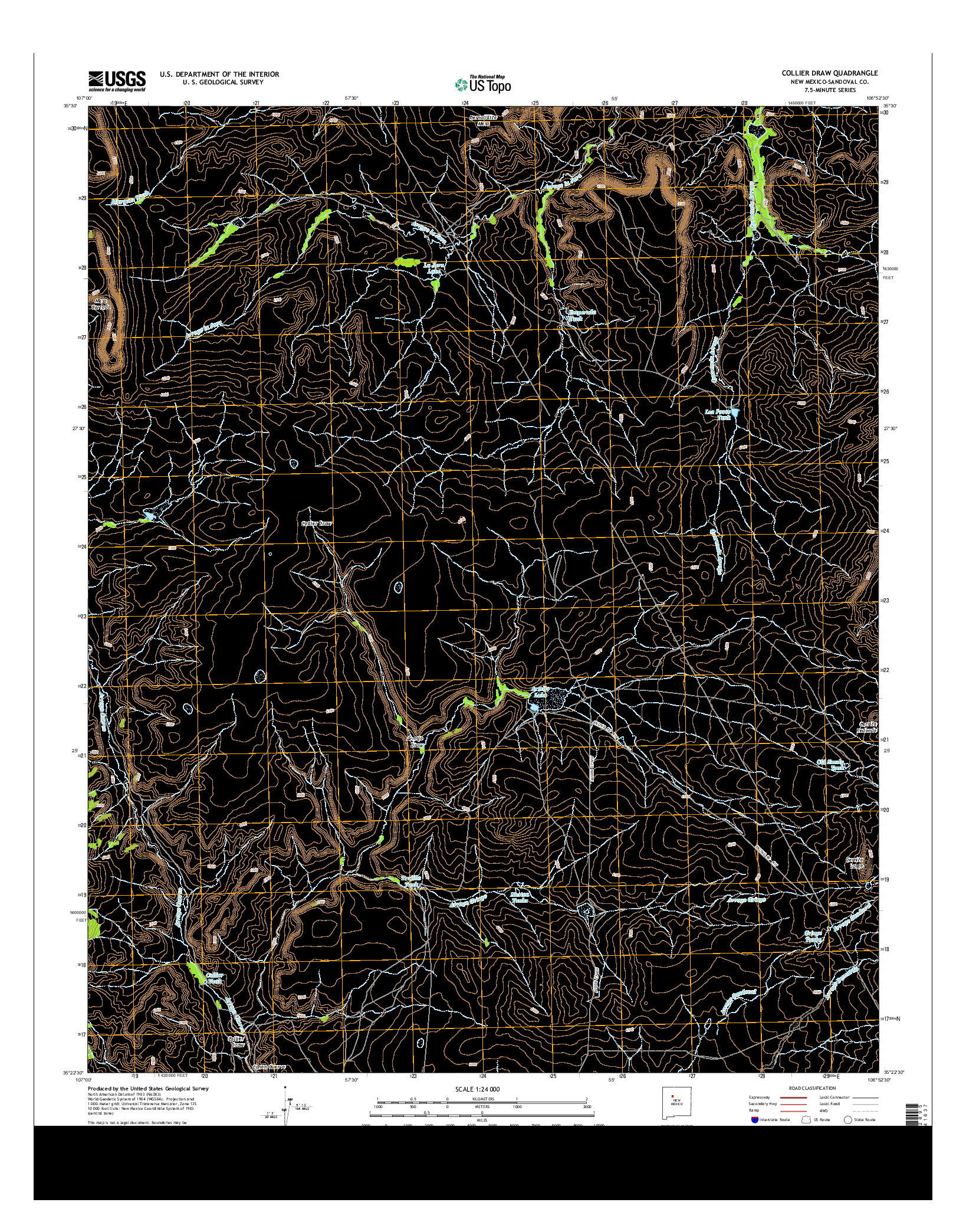 USGS US TOPO 7.5-MINUTE MAP FOR COLLIER DRAW, NM 2013