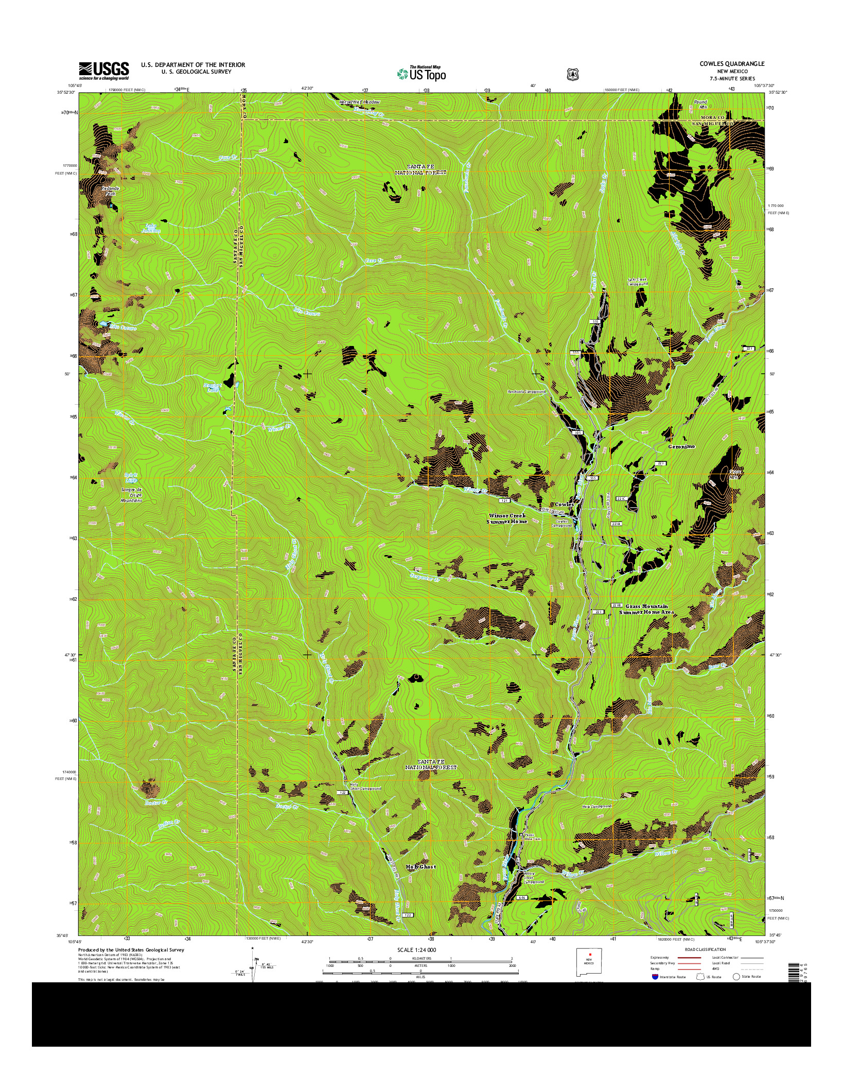 USGS US TOPO 7.5-MINUTE MAP FOR COWLES, NM 2013
