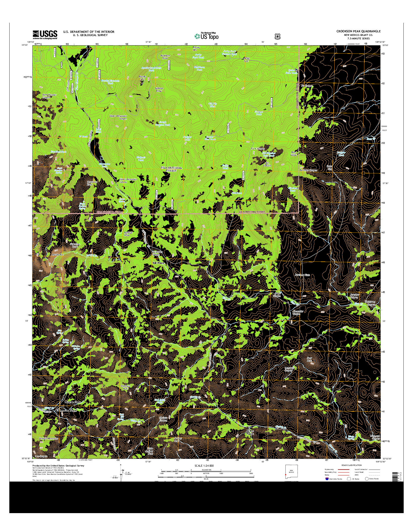 USGS US TOPO 7.5-MINUTE MAP FOR CROOKSON PEAK, NM 2013