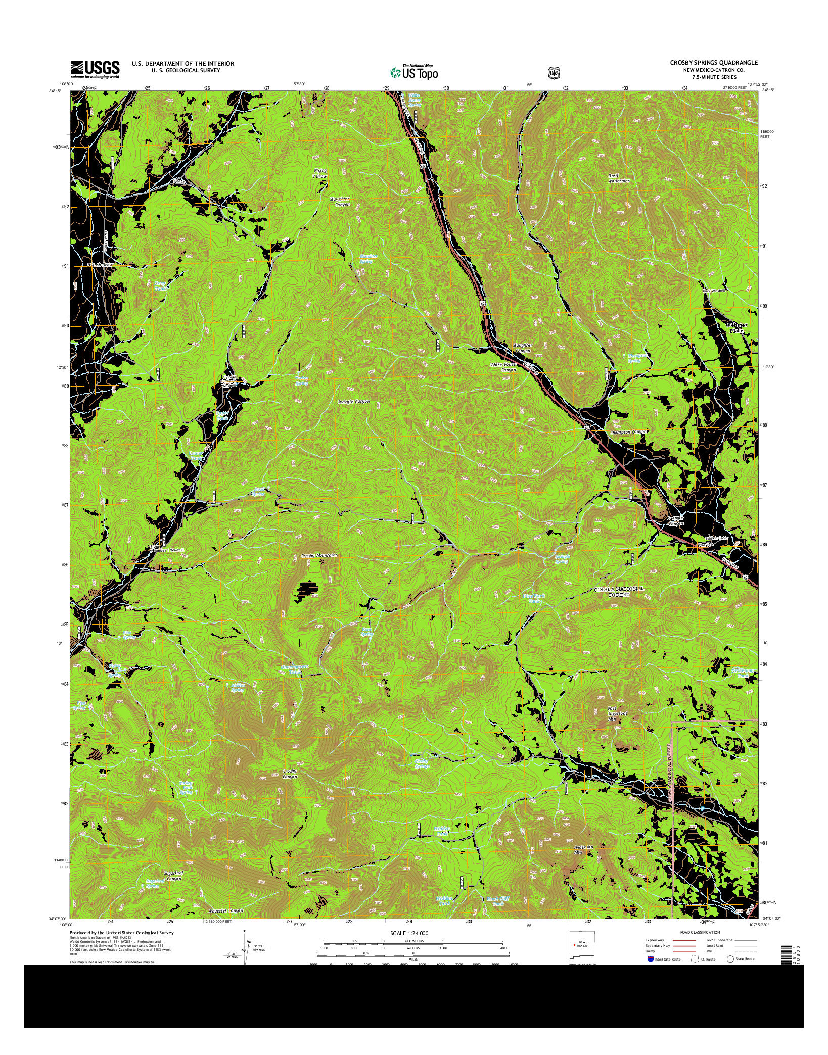 USGS US TOPO 7.5-MINUTE MAP FOR CROSBY SPRINGS, NM 2013