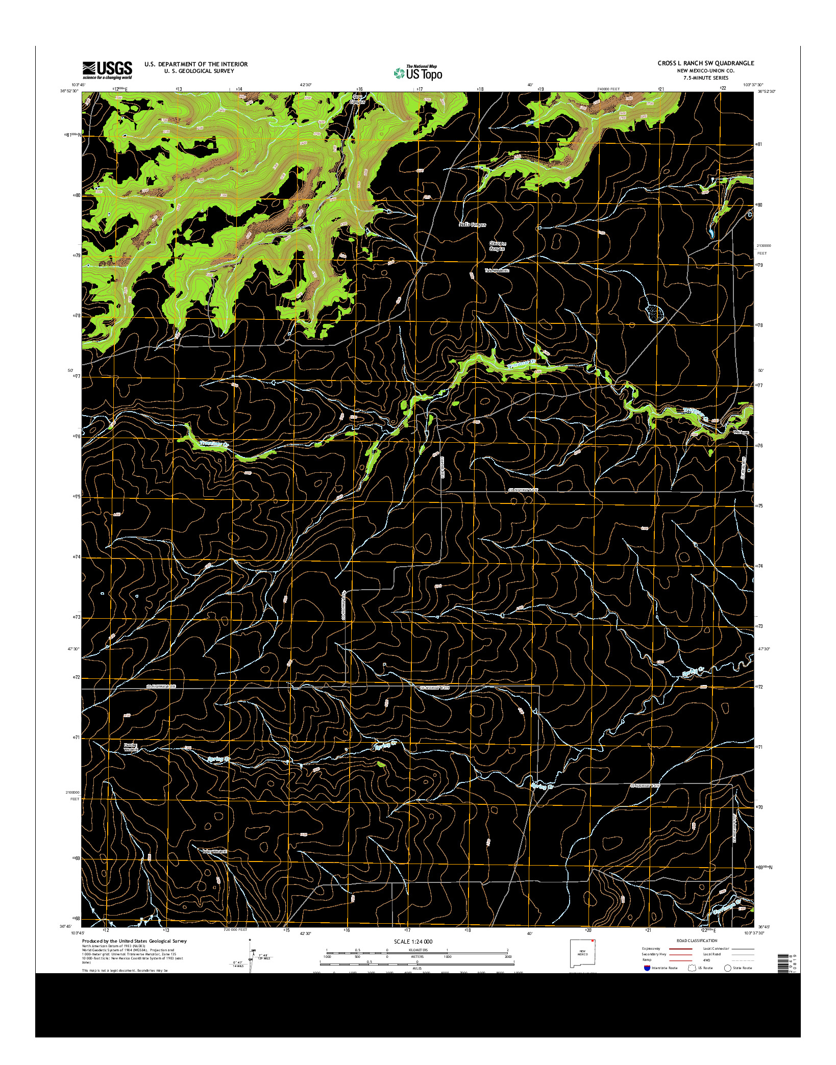 USGS US TOPO 7.5-MINUTE MAP FOR CROSS L RANCH SW, NM 2013