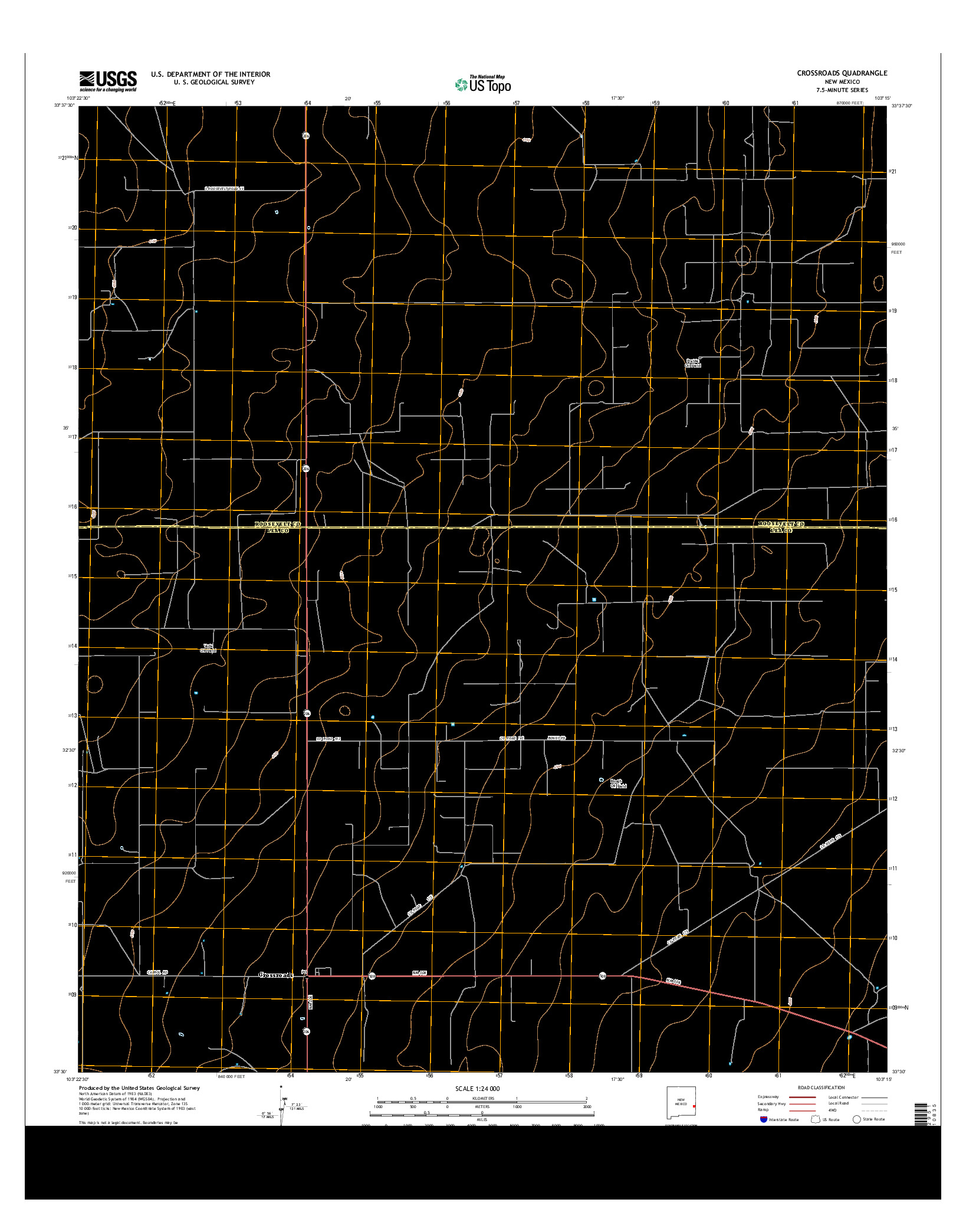 USGS US TOPO 7.5-MINUTE MAP FOR CROSSROADS, NM 2013