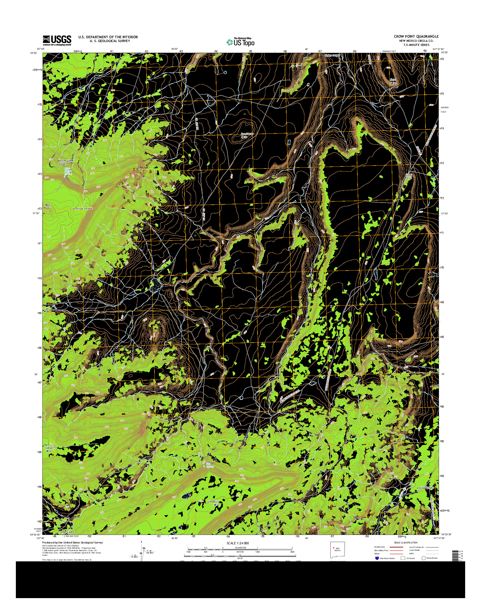 USGS US TOPO 7.5-MINUTE MAP FOR CROW POINT, NM 2013