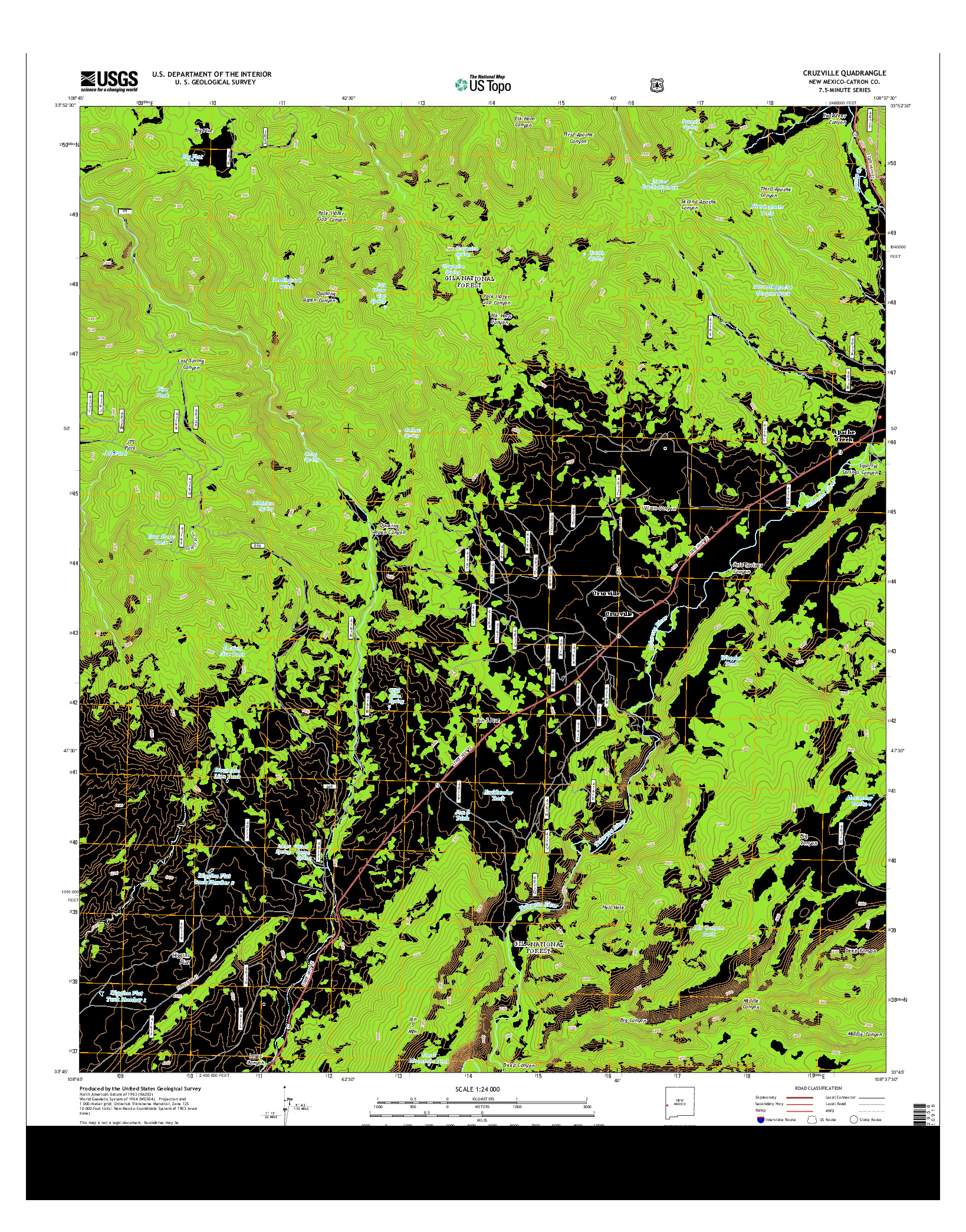 USGS US TOPO 7.5-MINUTE MAP FOR CRUZVILLE, NM 2013