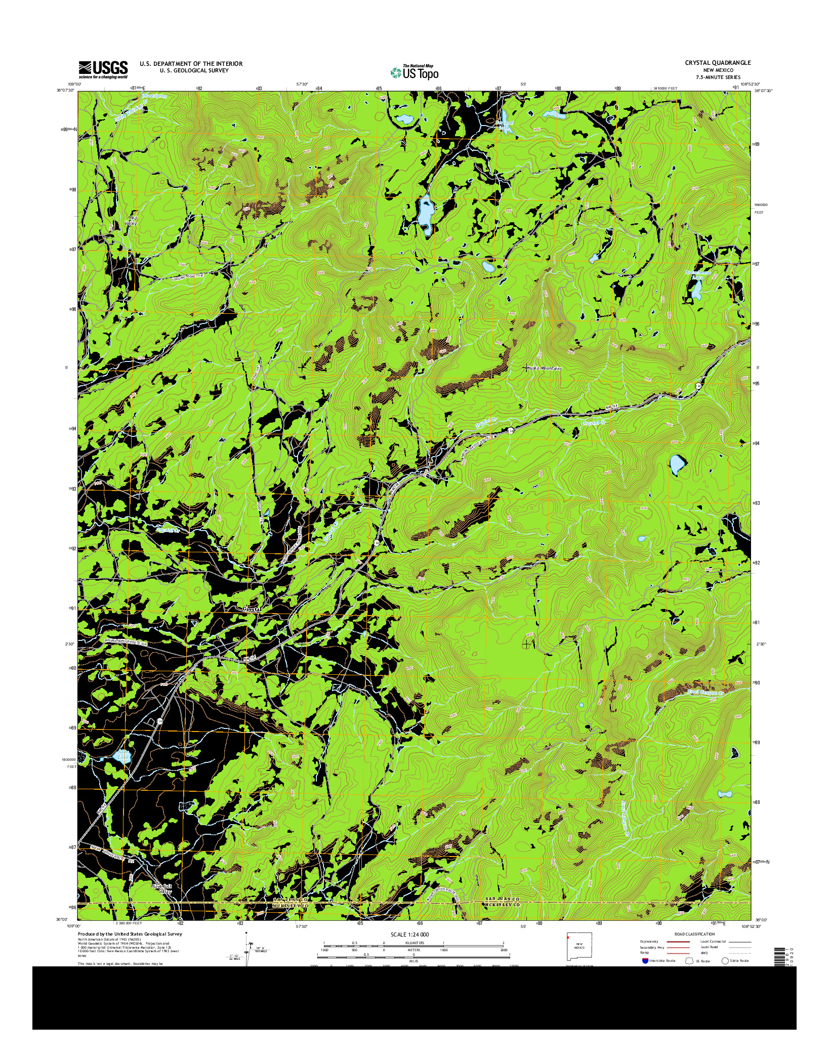 USGS US TOPO 7.5-MINUTE MAP FOR CRYSTAL, NM 2013