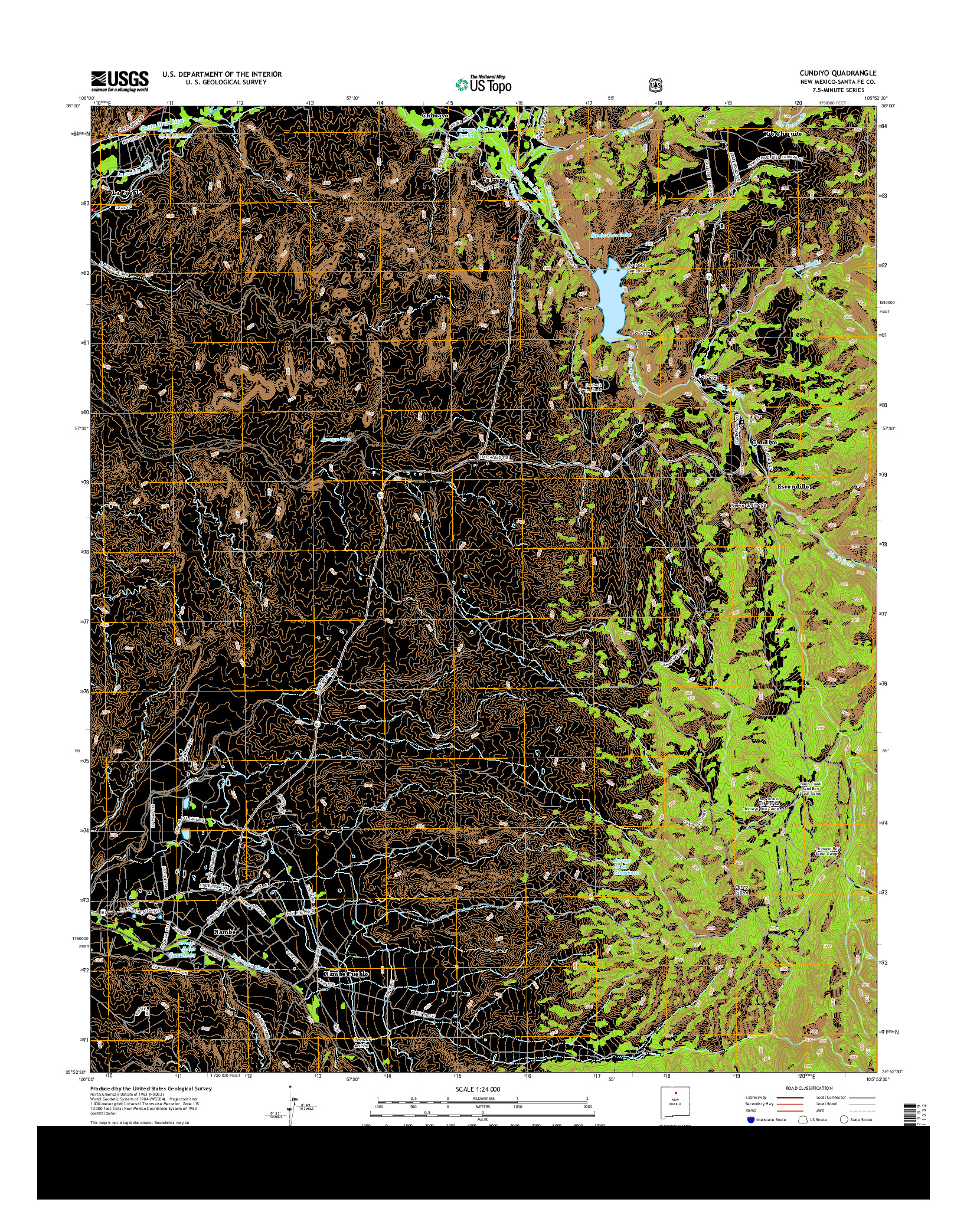 USGS US TOPO 7.5-MINUTE MAP FOR CUNDIYO, NM 2013