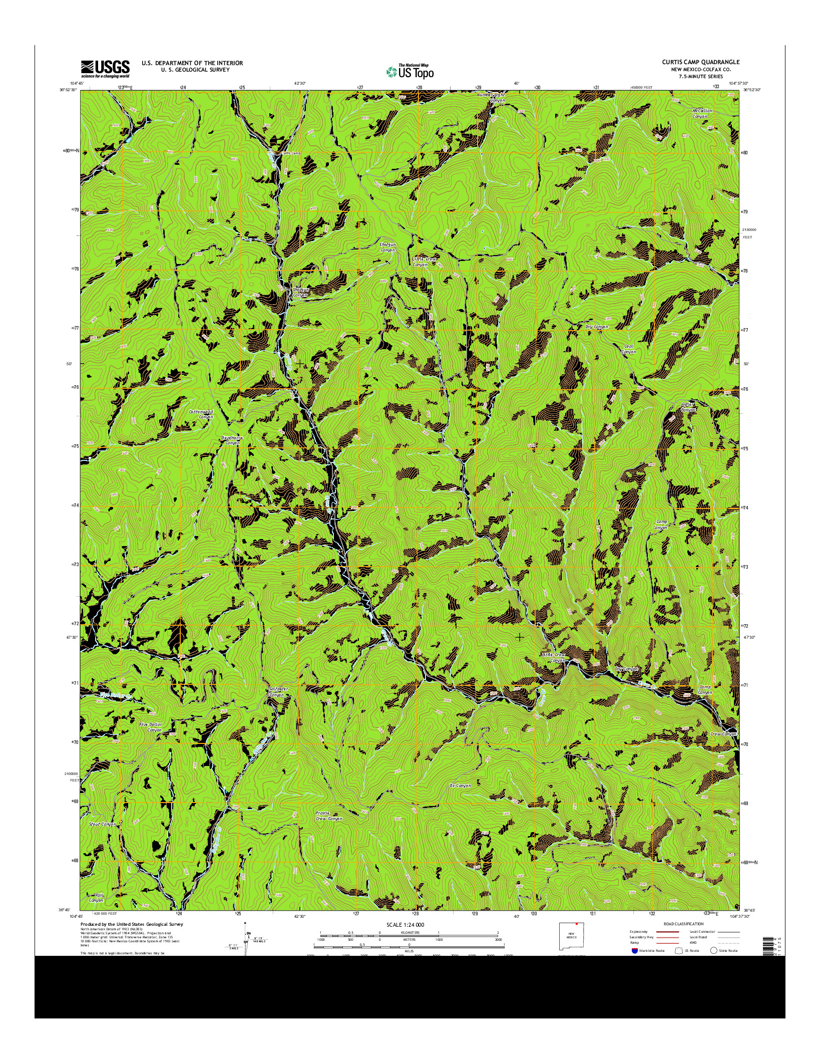 USGS US TOPO 7.5-MINUTE MAP FOR CURTIS CAMP, NM 2013