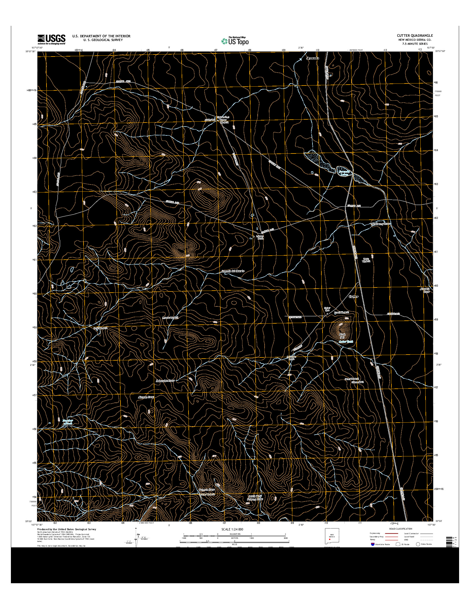 USGS US TOPO 7.5-MINUTE MAP FOR CUTTER, NM 2013