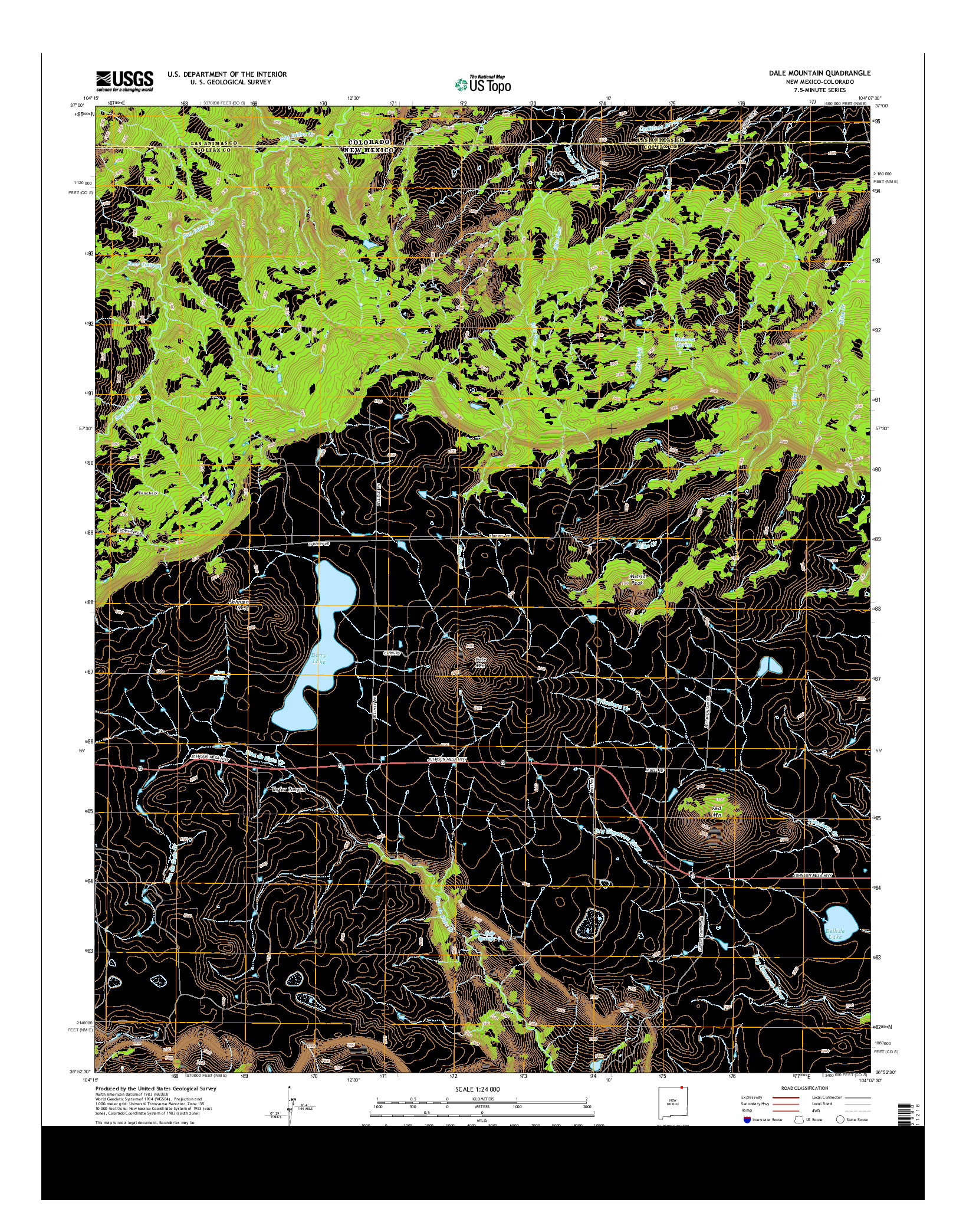 USGS US TOPO 7.5-MINUTE MAP FOR DALE MOUNTAIN, NM-CO 2013