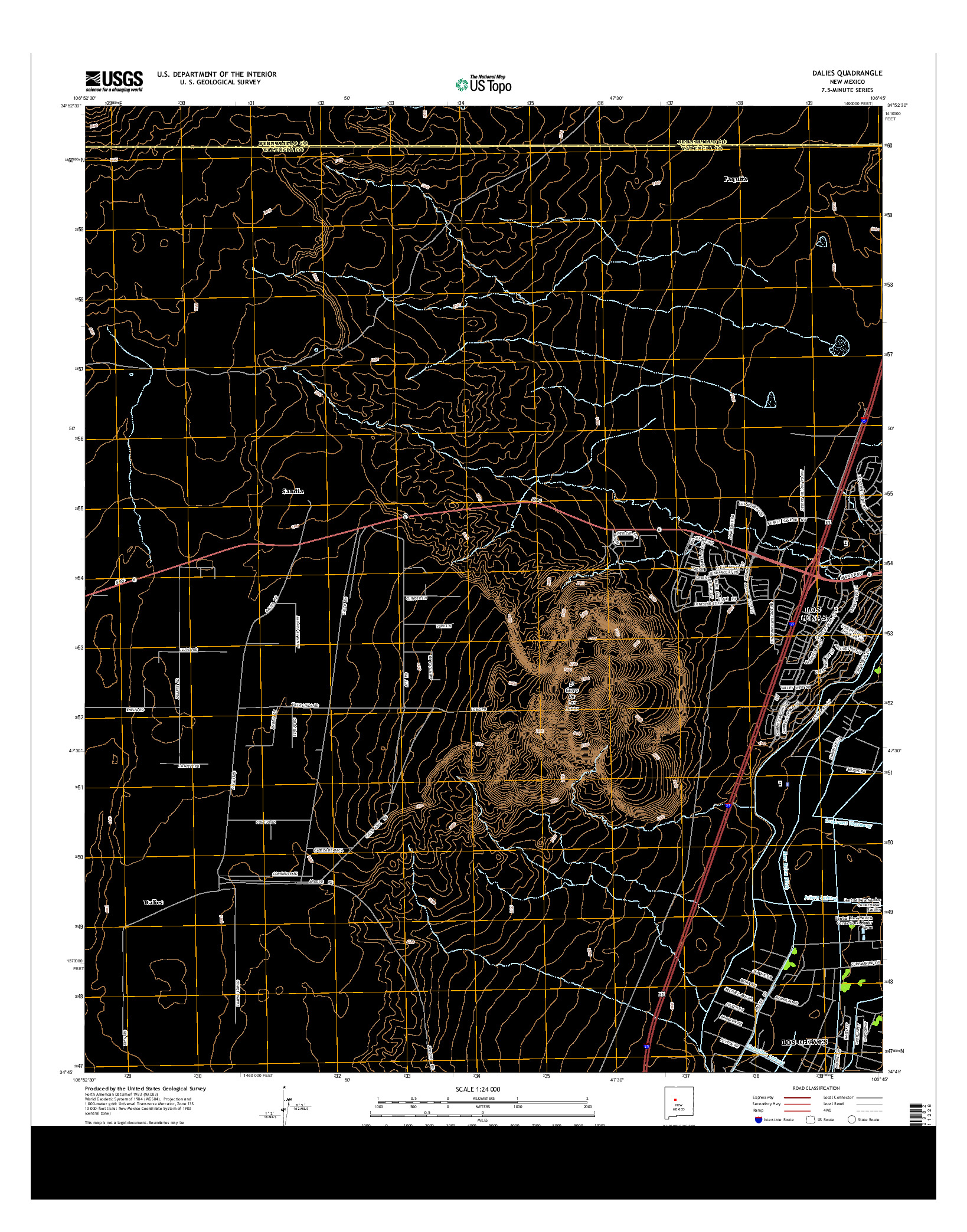 USGS US TOPO 7.5-MINUTE MAP FOR DALIES, NM 2013