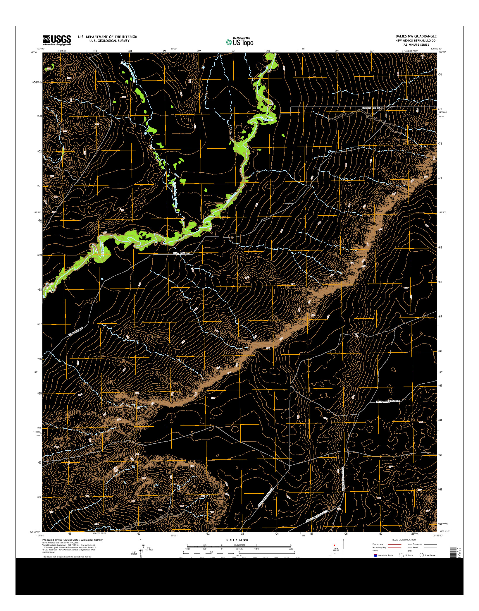 USGS US TOPO 7.5-MINUTE MAP FOR DALIES NW, NM 2013