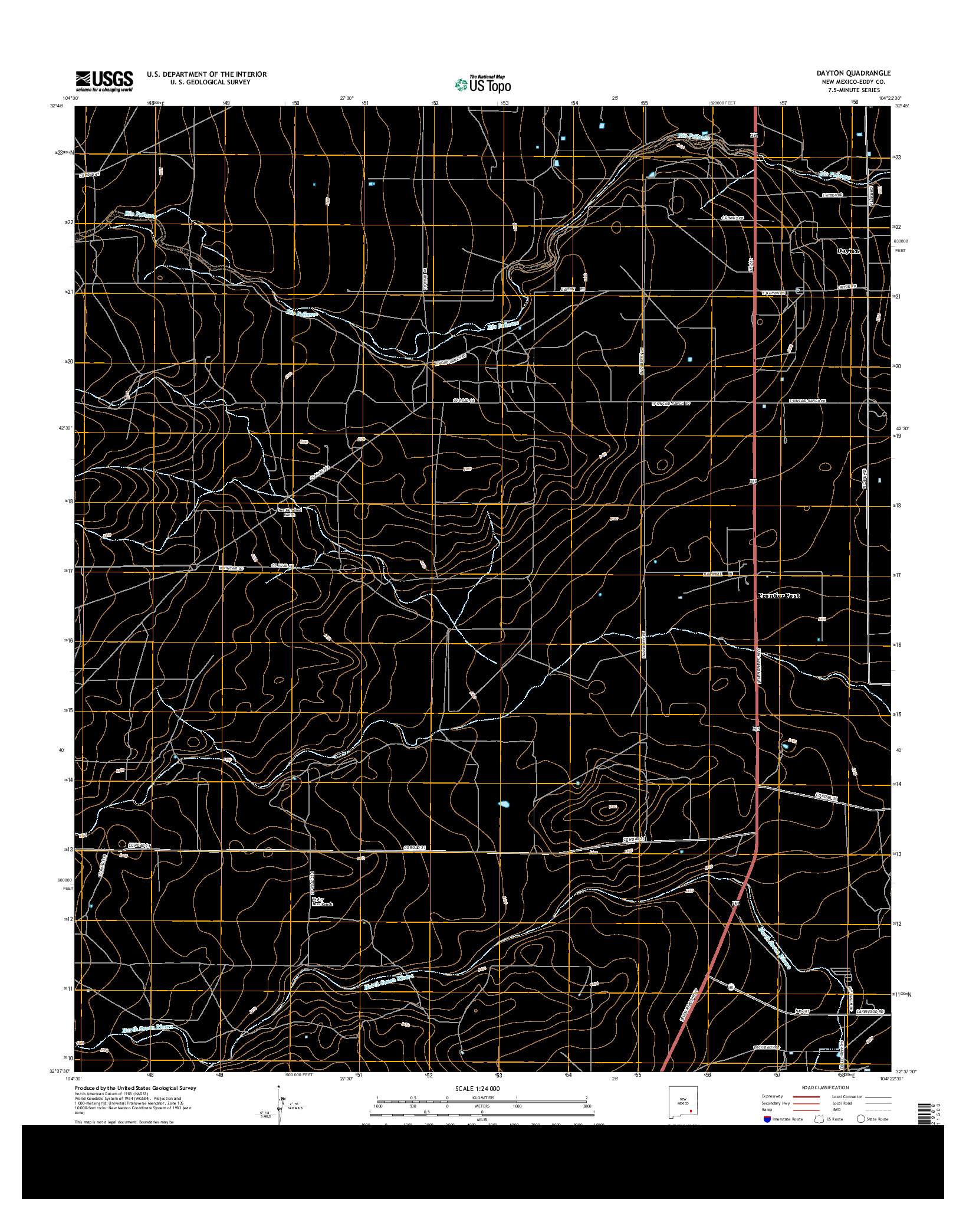 USGS US TOPO 7.5-MINUTE MAP FOR DAYTON, NM 2013